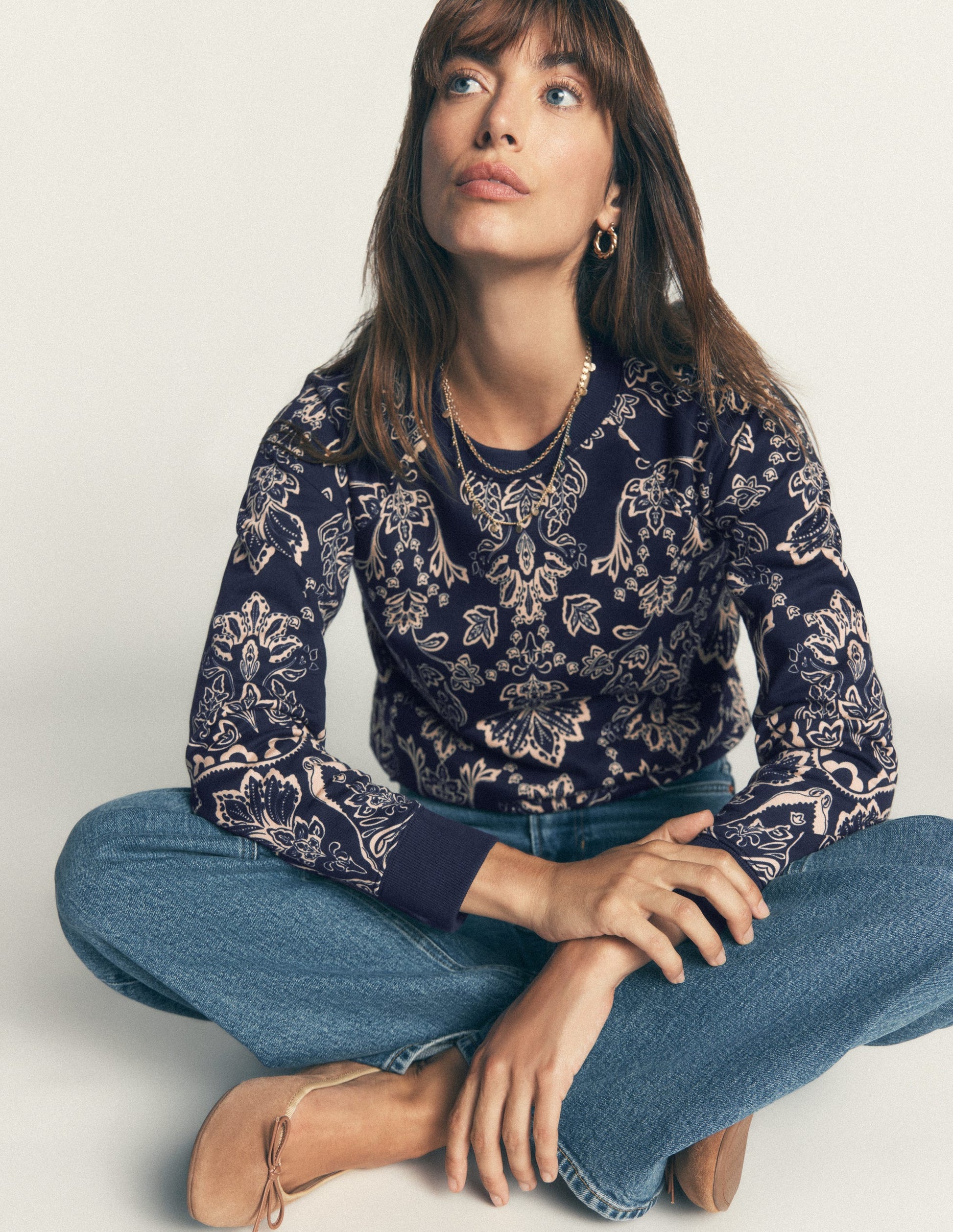 Rosa Printed Sweatshirt-Navy, Enchanted Flora-4