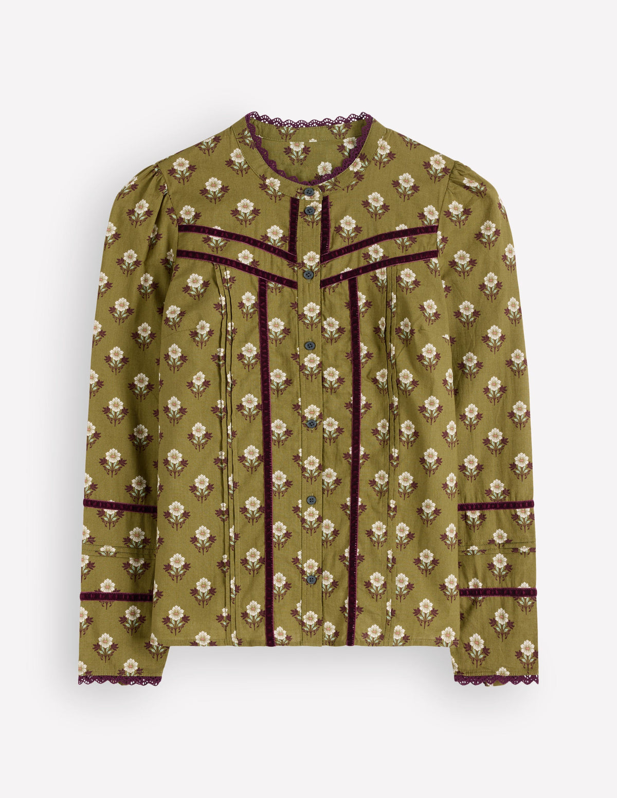 Carmen Trim Detail Top-Olive, Flourishing Sprig Stamp-6