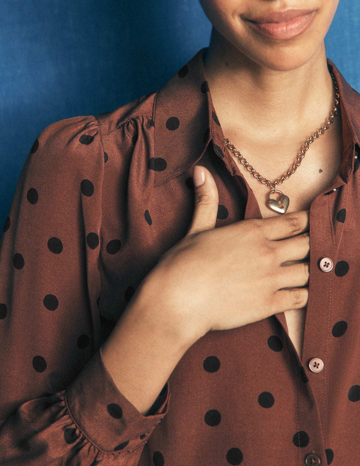 Sara Silk Shirt-Woodland Brown, Boden Spot - Image 2
