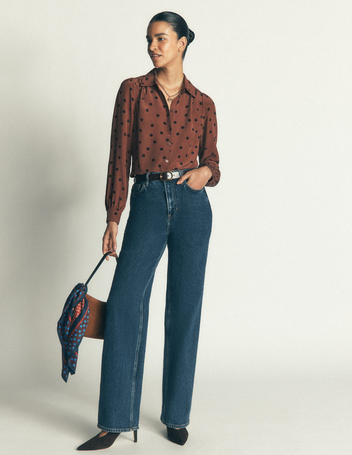 Sara Silk Shirt-Woodland Brown, Boden Spot - Image 4
