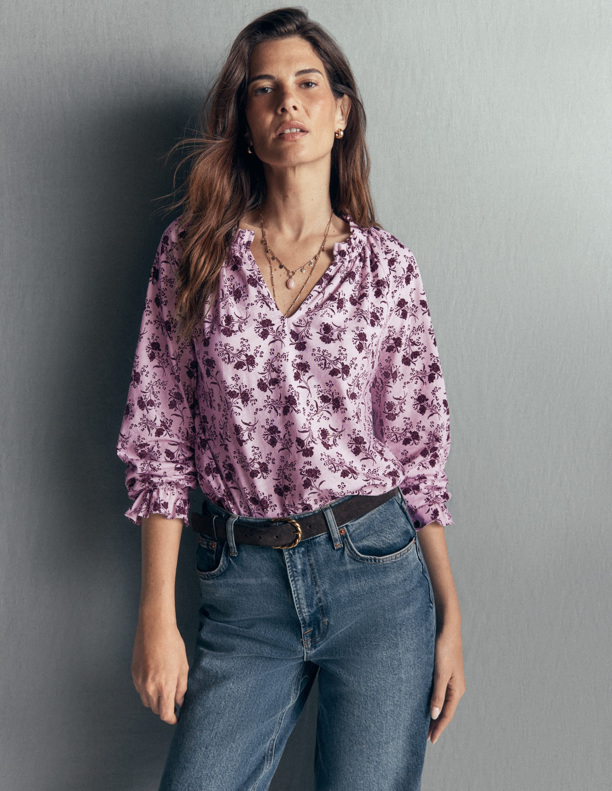 Pia Ruffle Detail Top-Light Lilac, Enchanted Springs - Image 6
