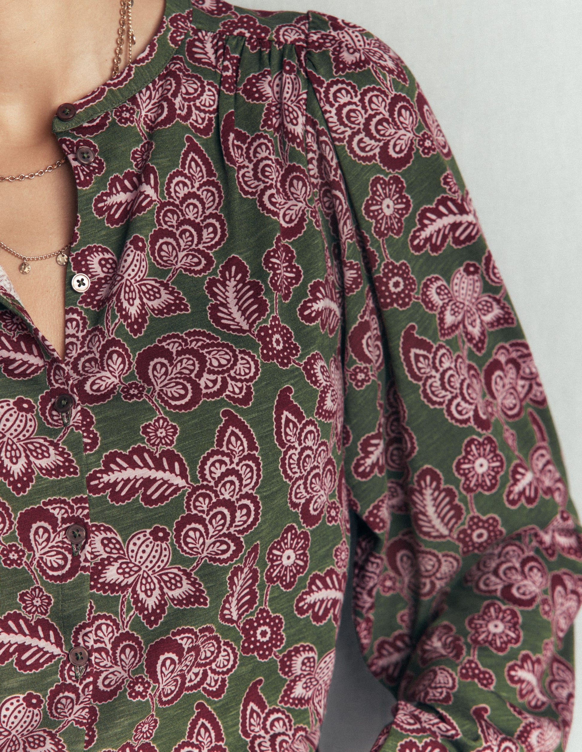 Ara Jersey Shirt-Chive, Tickled Meadows-2