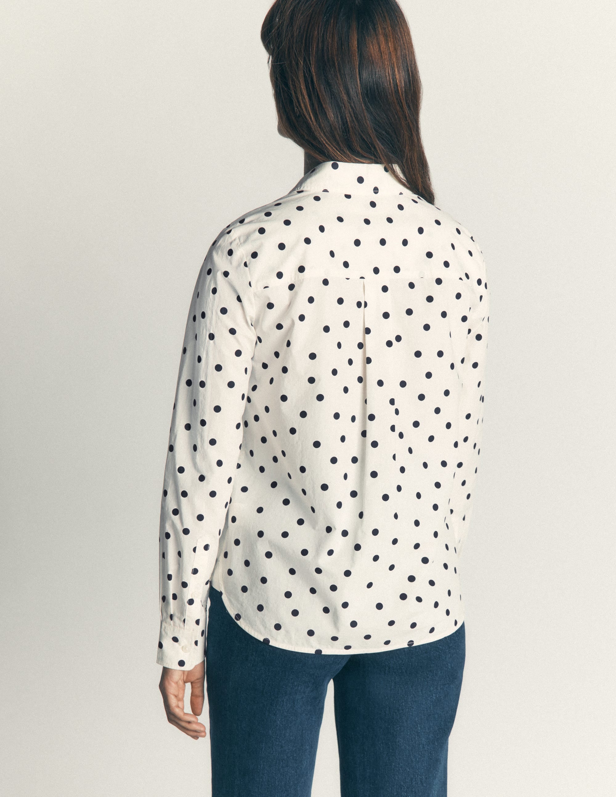 The New Sienna Cotton Shirt-French Navy, Boden Spot - Image 3