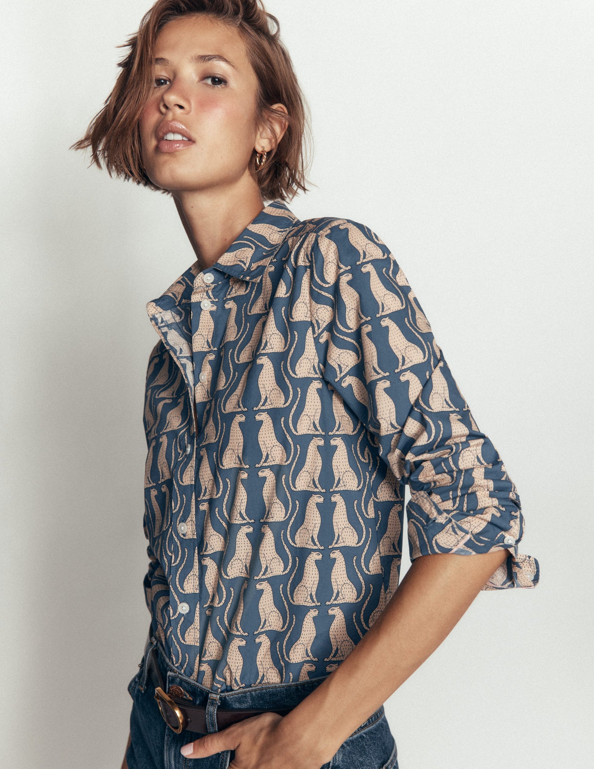 The New Sienna Cotton Shirt-Real Teal, Patient Leopard-1