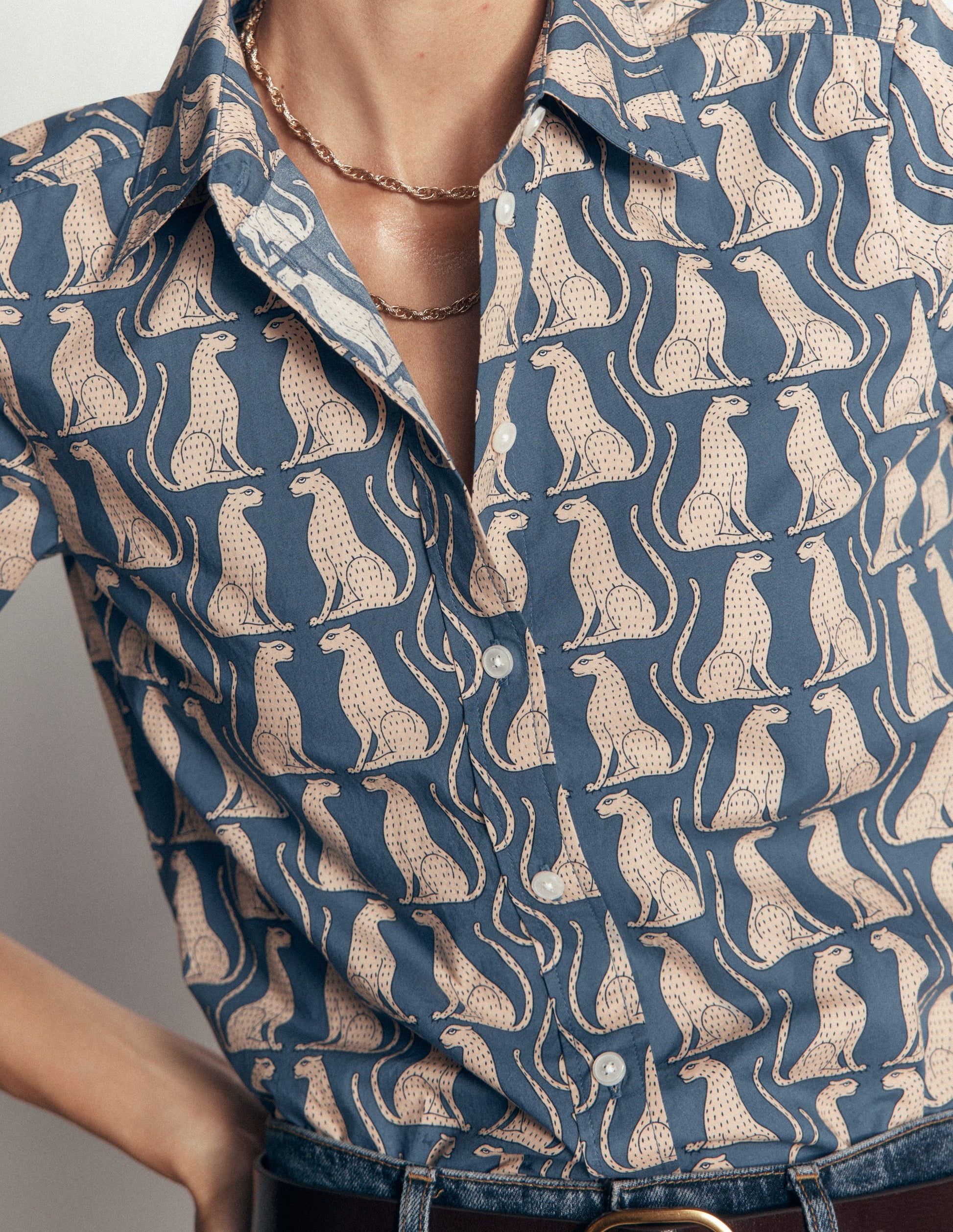 The New Sienna Cotton Shirt-Real Teal, Patient Leopard-2
