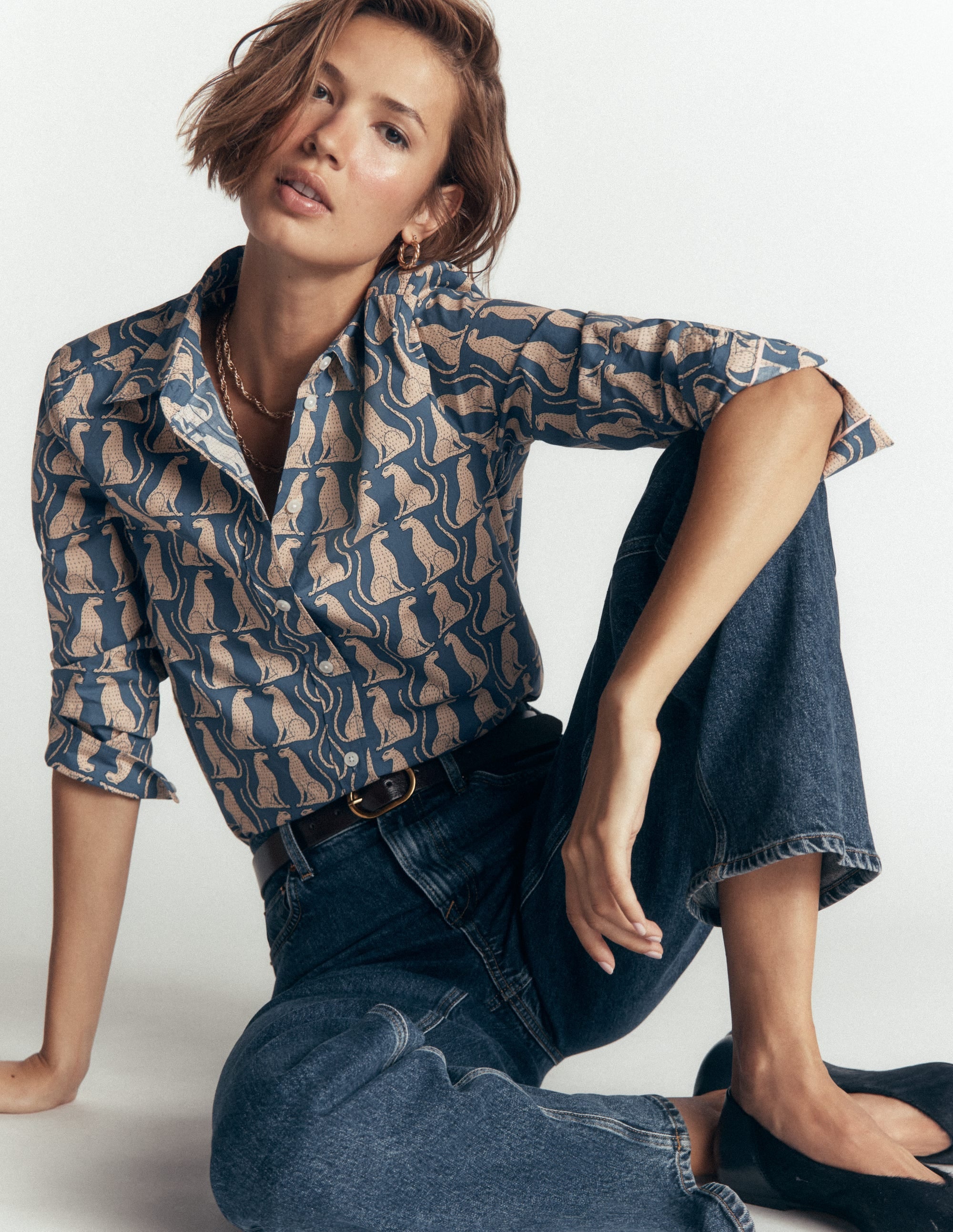 The New Sienna Cotton Shirt-Real Teal, Patient Leopard - Image 4