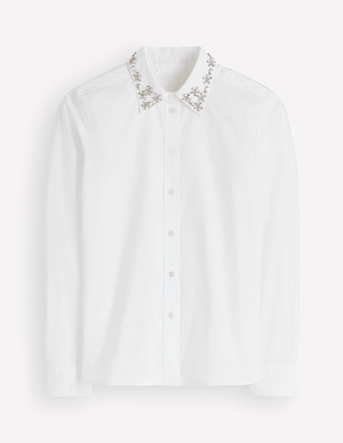 The New Sienna Cotton Shirt-White, Jewel Collar - Image 7