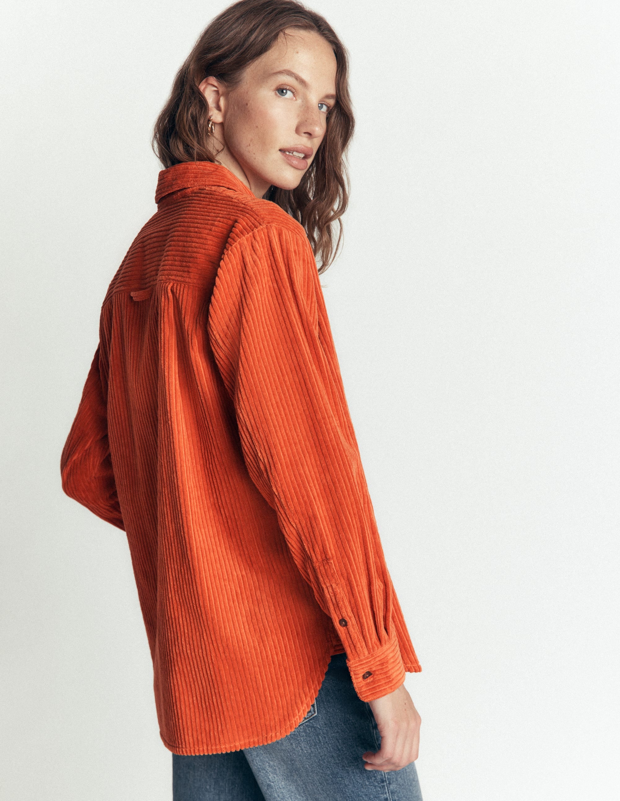 Sienna Relaxed Cord Shirt-Ginger - Image 3
