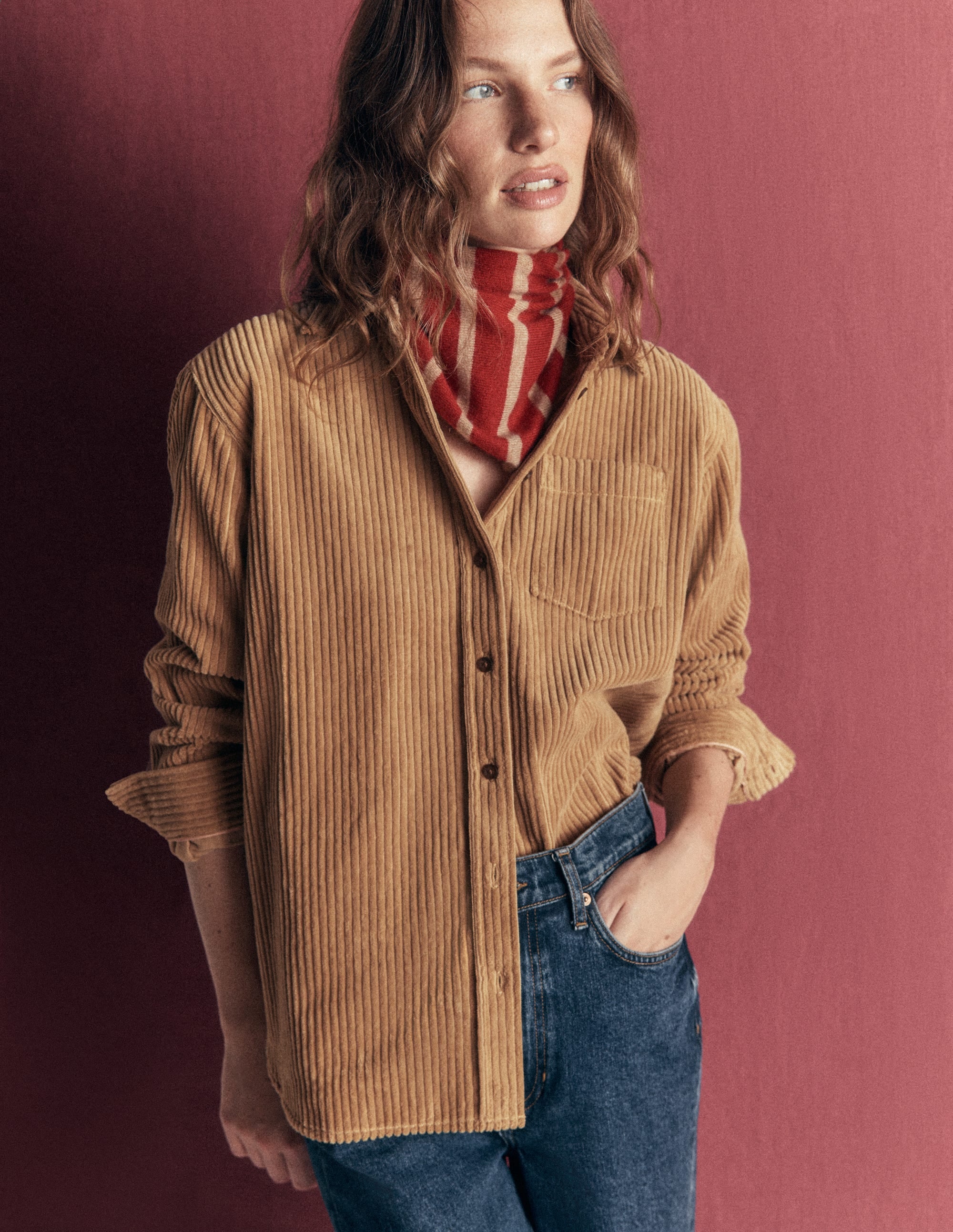 Sienna Relaxed Cord Shirt-Sand - Image 2
