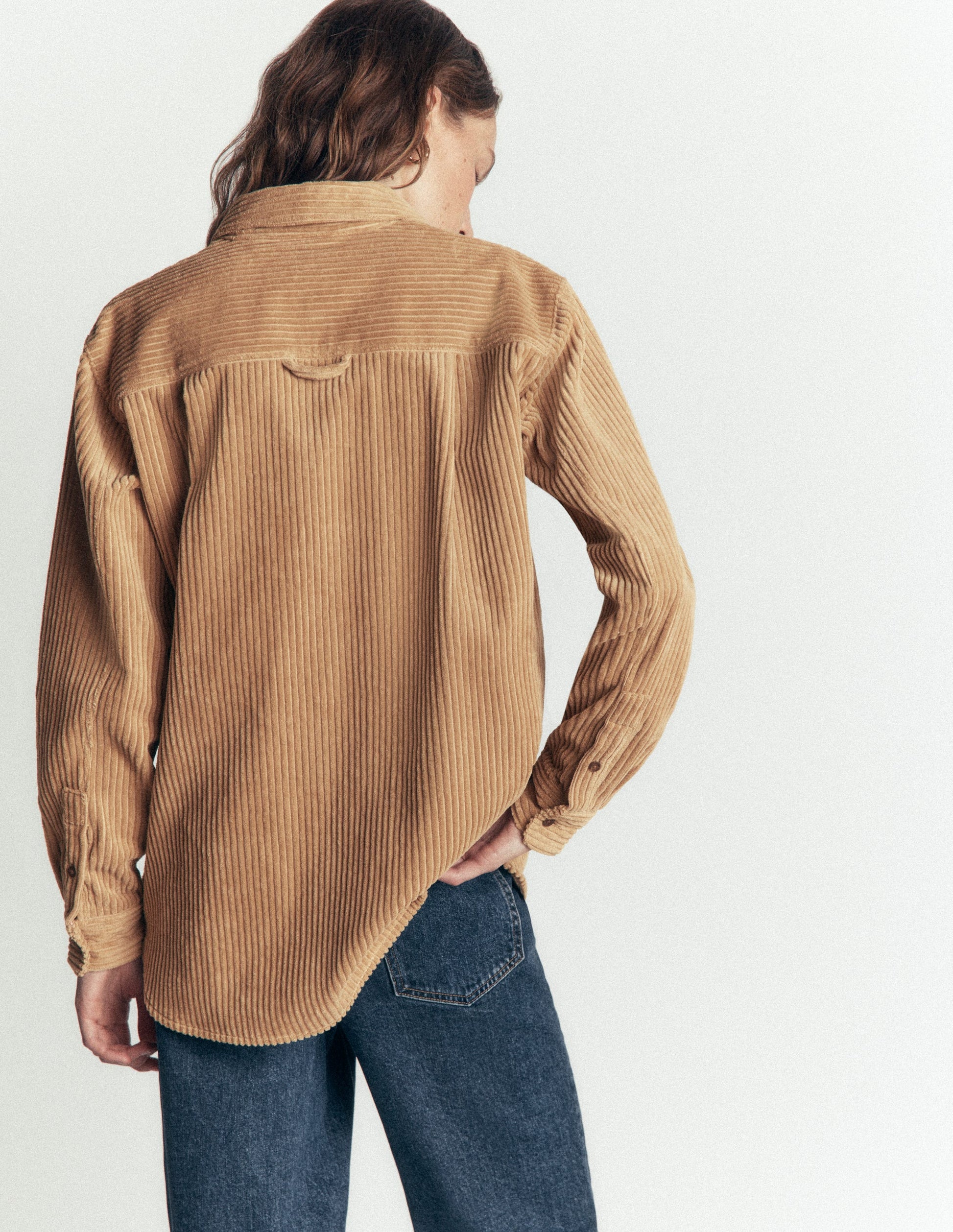 Sienna Relaxed Cord Shirt-Sand-3
