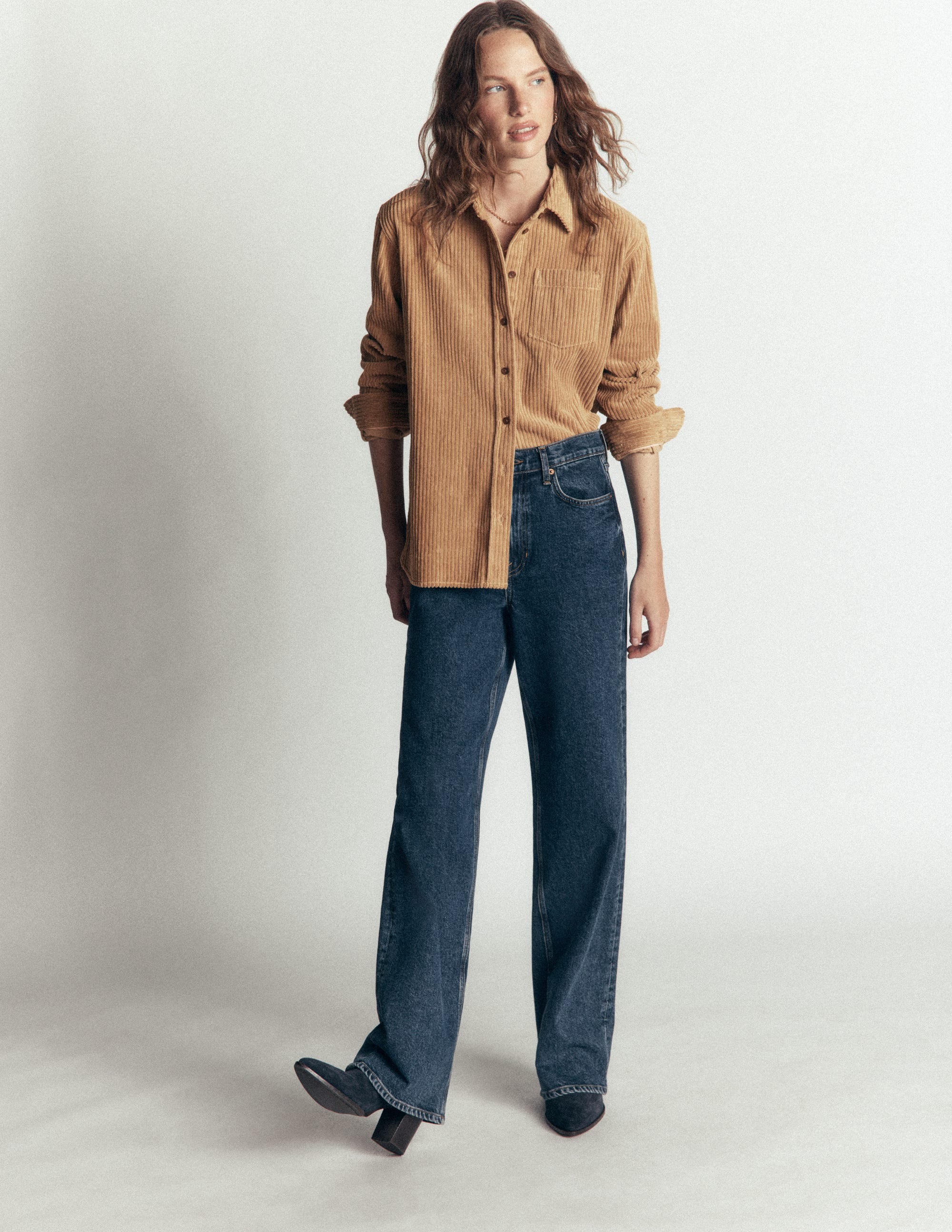 Sienna Relaxed Cord Shirt-Sand - Image 4