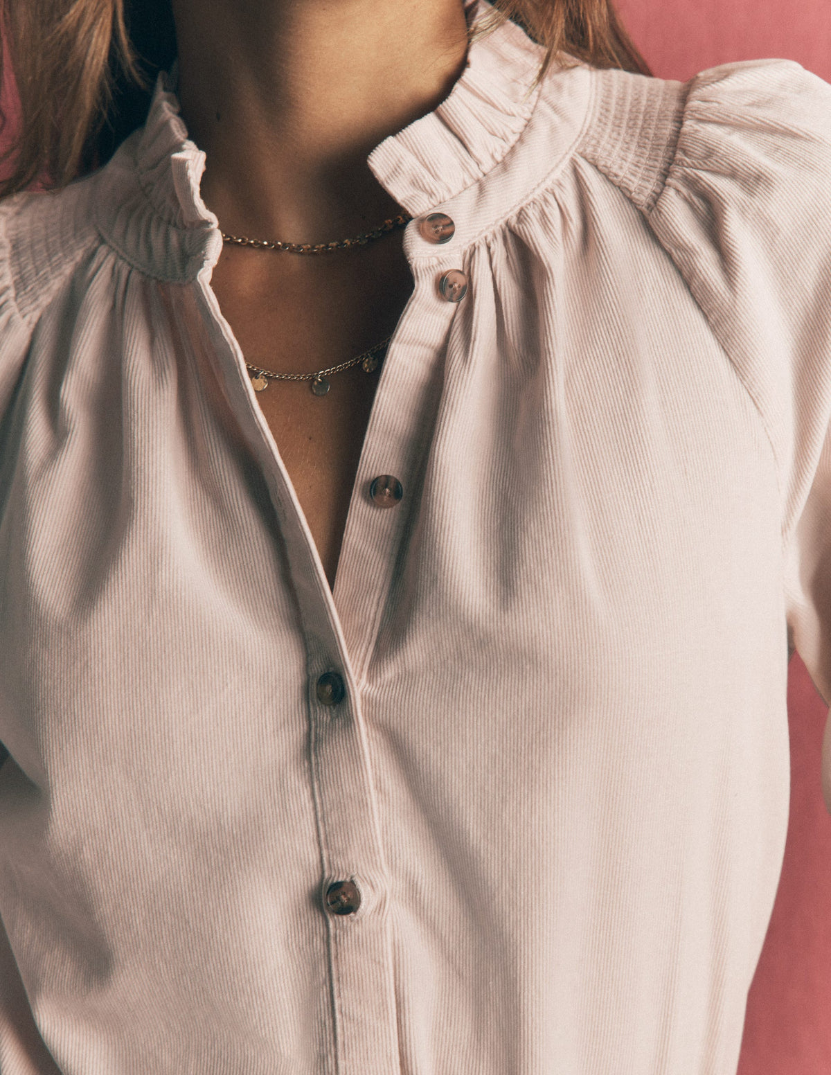 Erica Frill Cord Top-Almond Peach - Image 2
