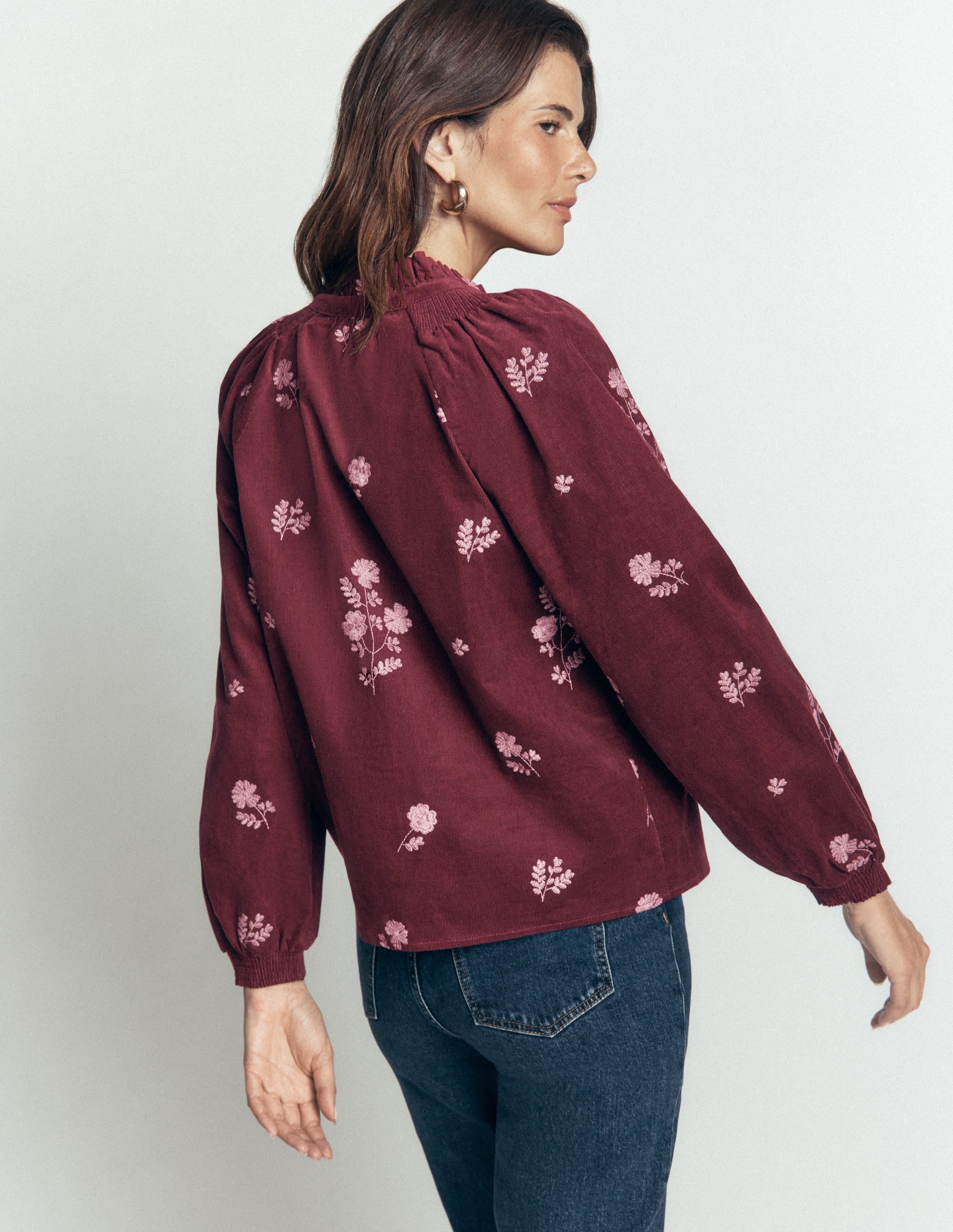 Erica Frill Cord Top-Deep Wisteria, Embroidered - Image 3