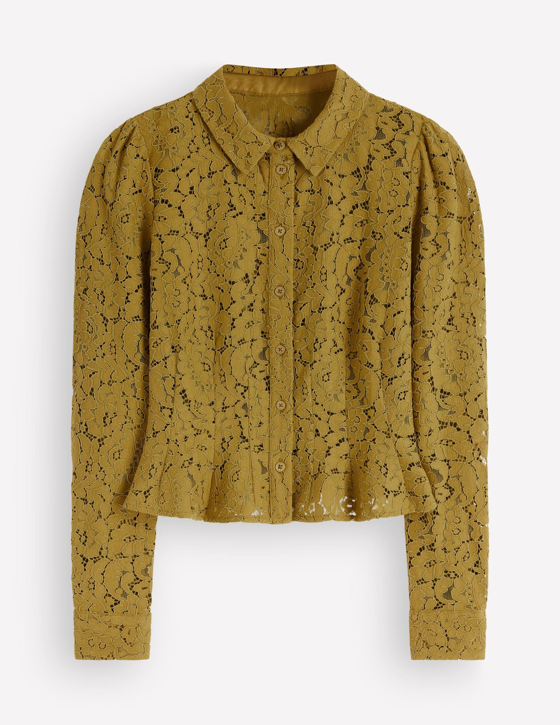 Julia Darted Lace Shirt-Olive-6