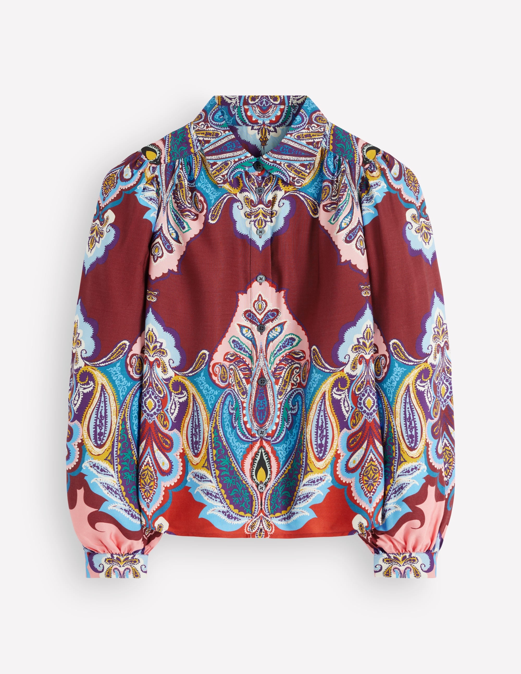 Long Sleeve Printed Shirt-Multi, Popping Paisley - Image 7
