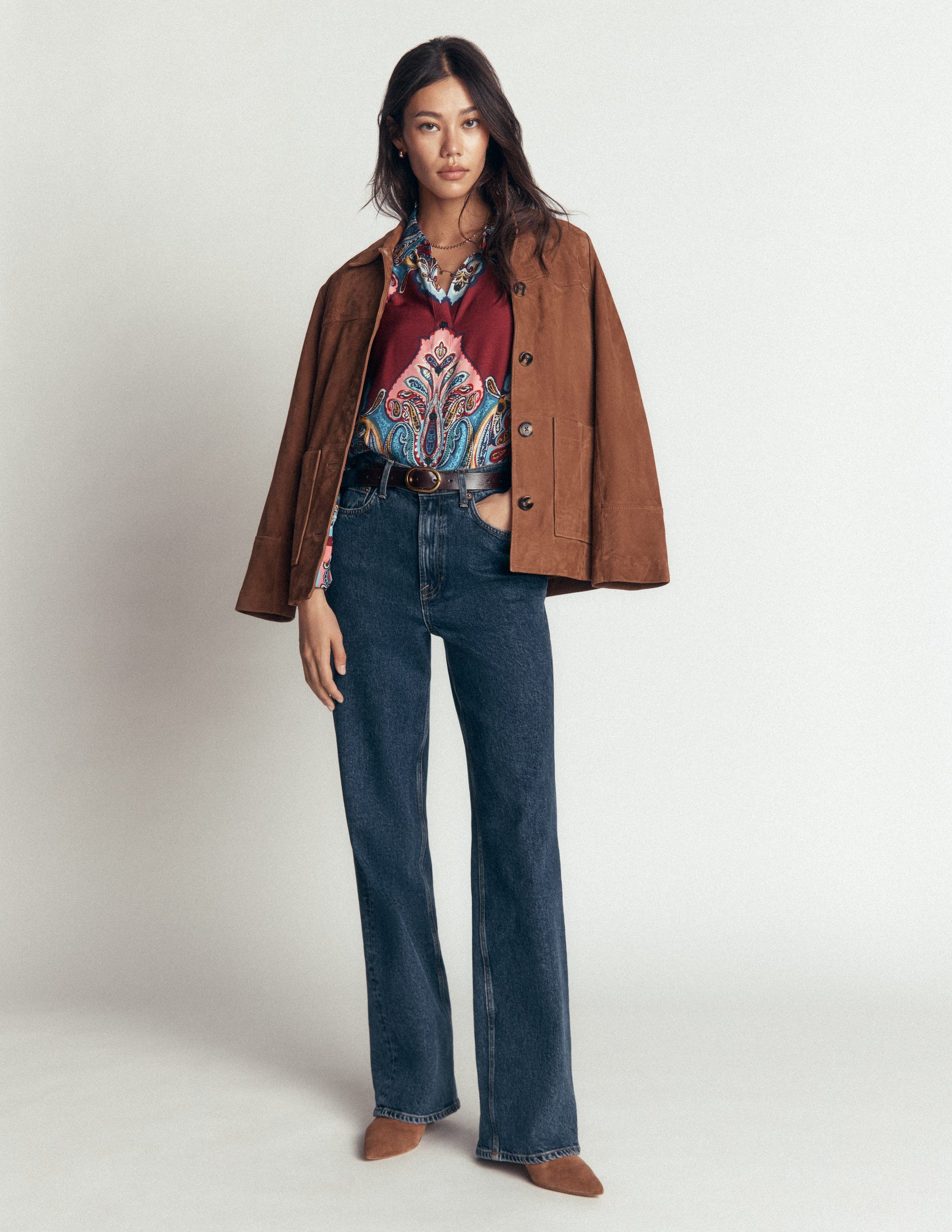 Long Sleeve Printed Shirt-Multi, Popping Paisley-6