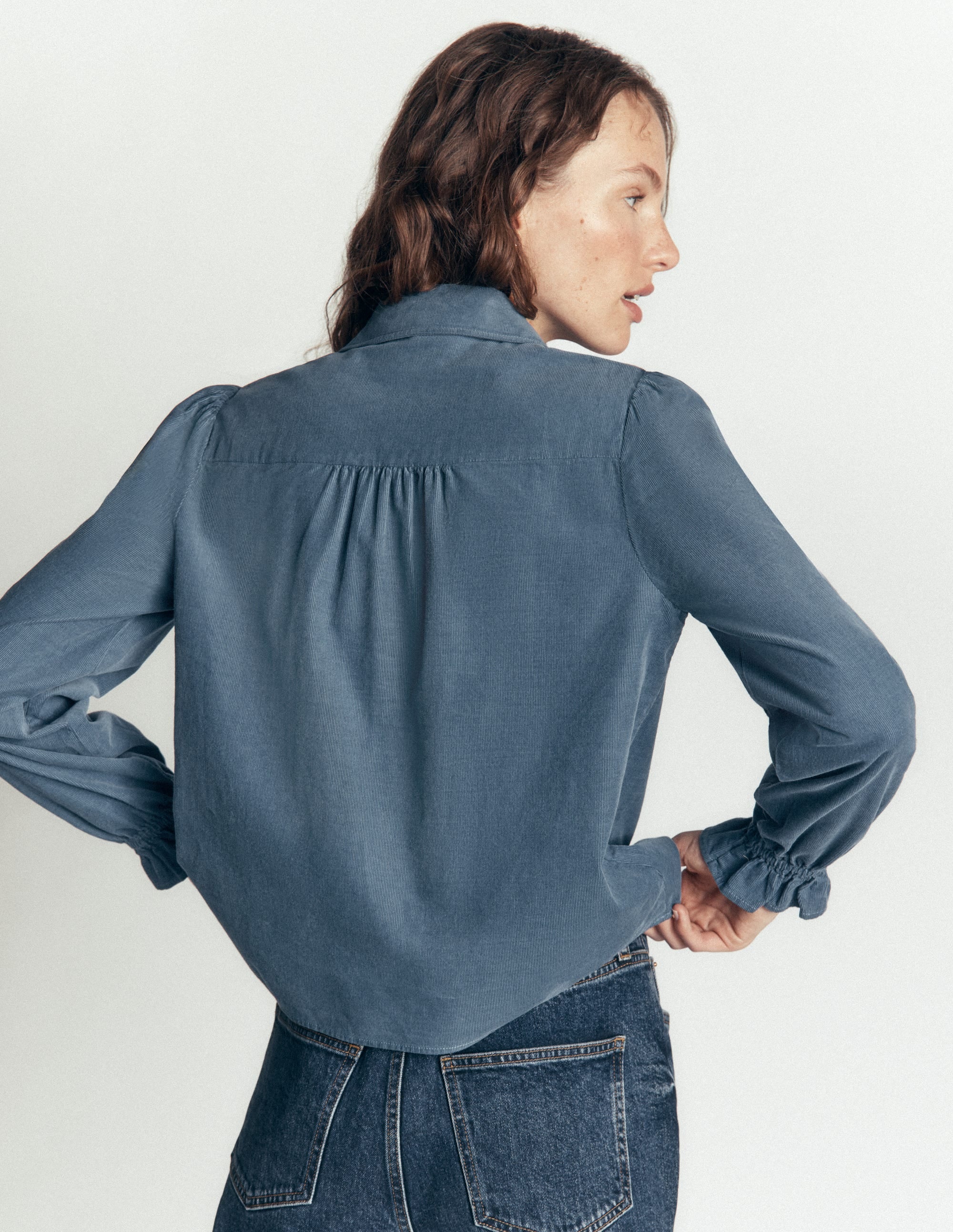 Violet Smock Shoulder Cord Top-Storm Blue - Image 3