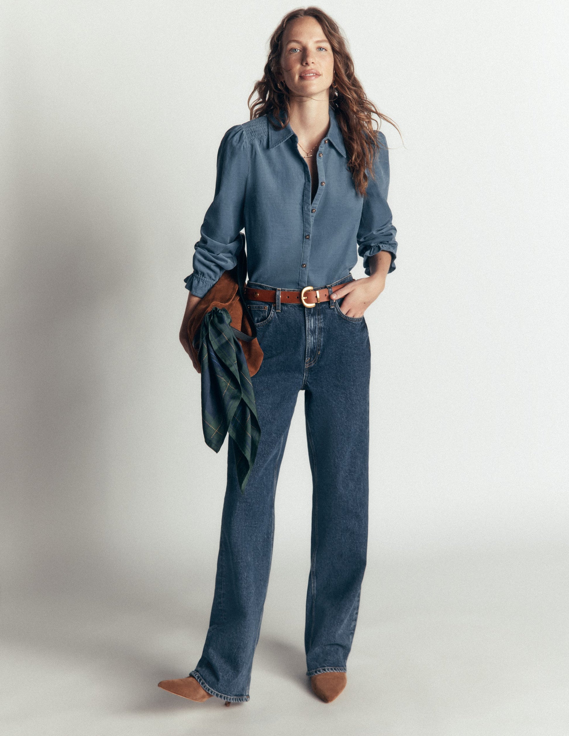 Violet Smock Shoulder Cord Top-Storm Blue-4