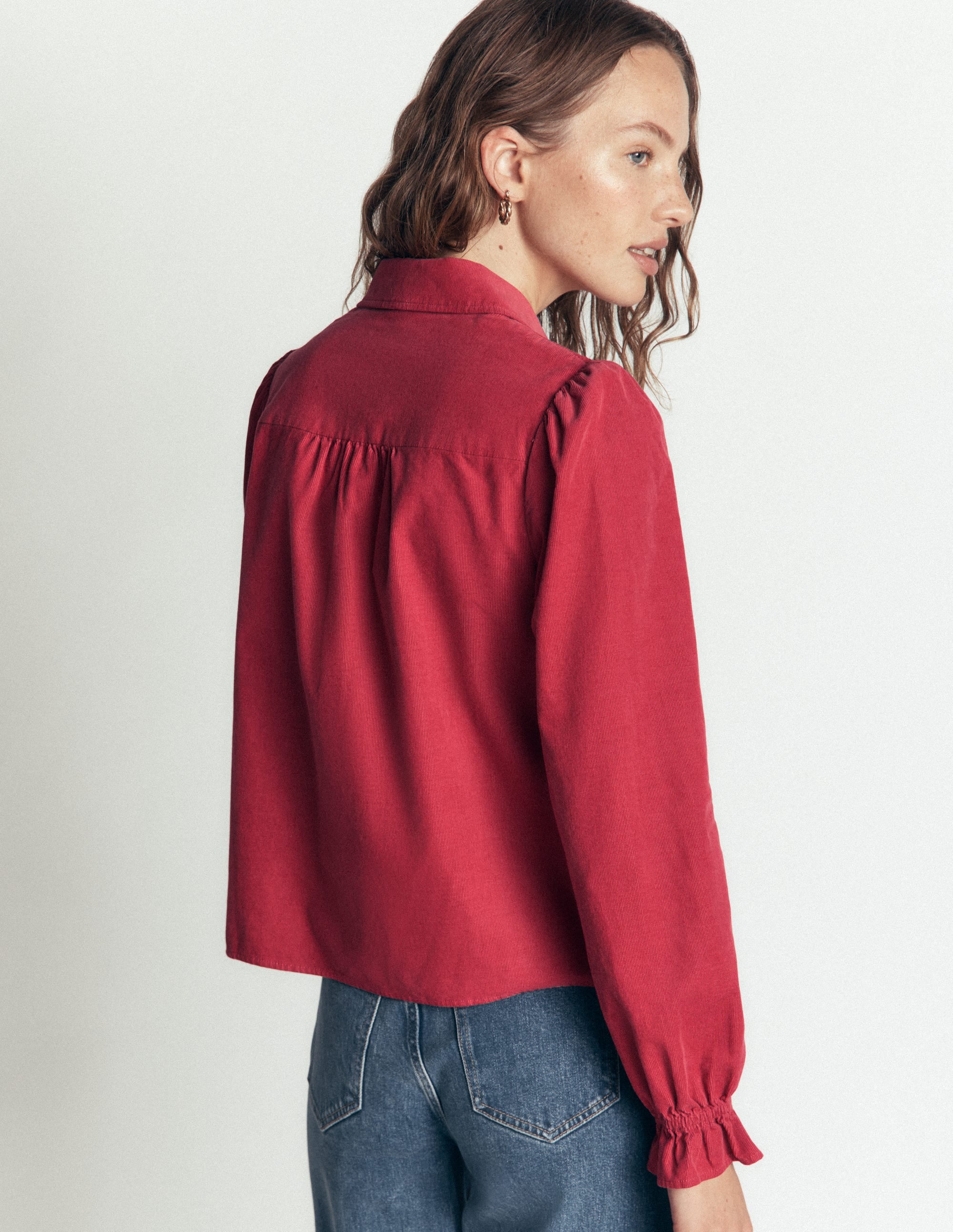 Violet Smock Shoulder Cord Top-Cherry Blush - Image 3