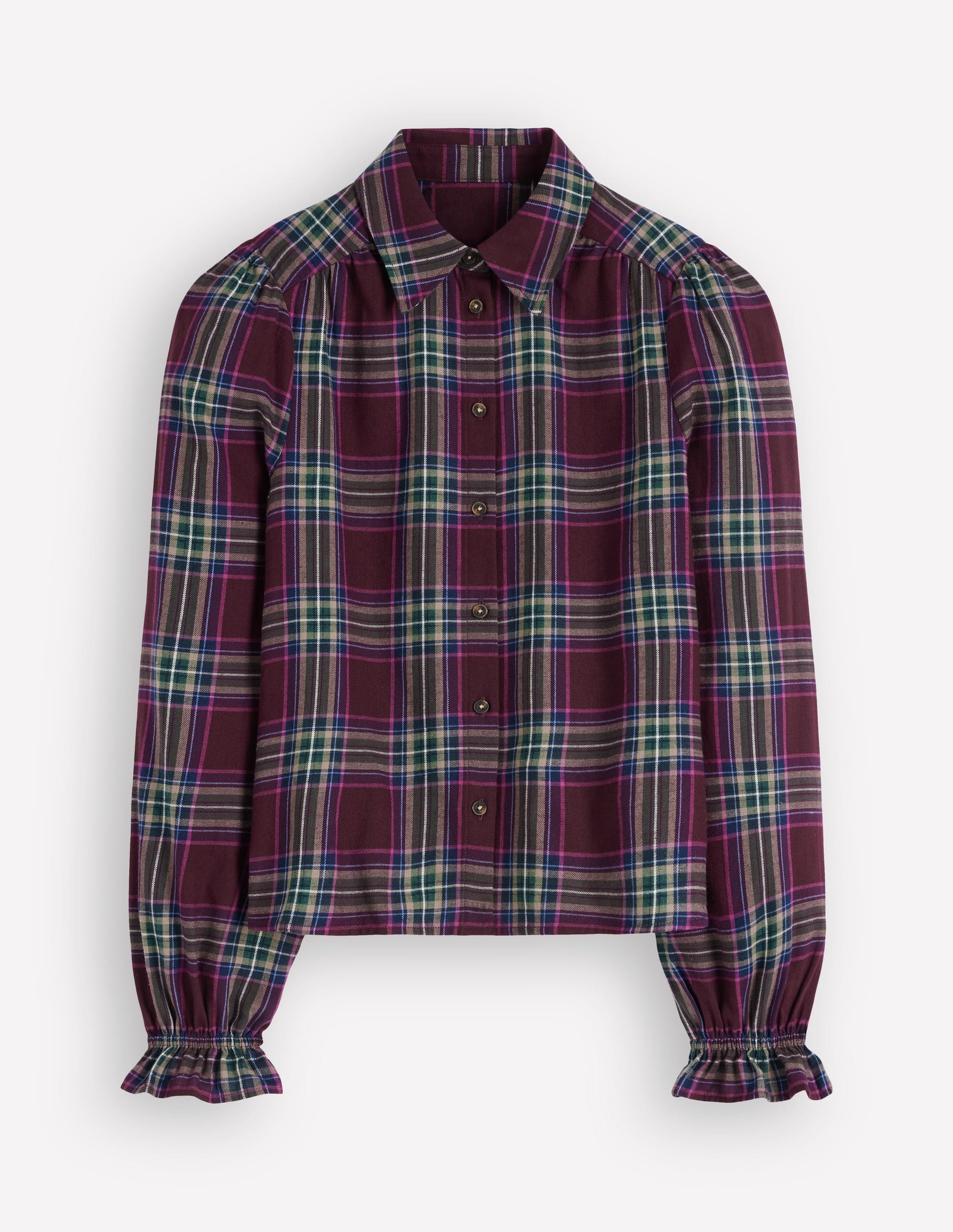 Violet Cotton Top-Maroon and Olive Check-6