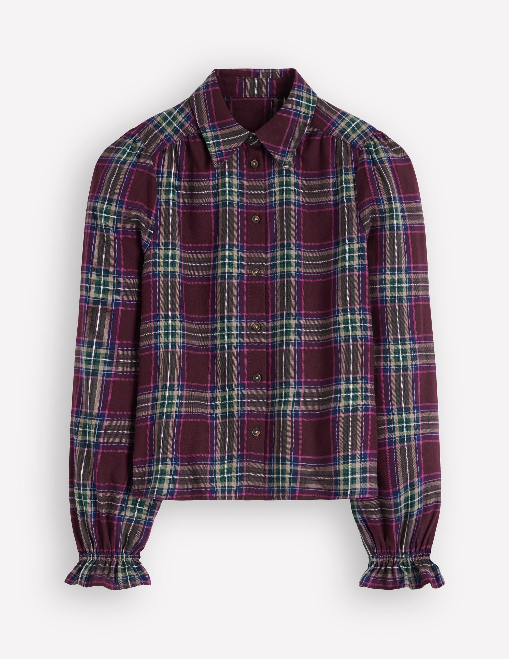 Violet Cotton Top-Maroon and Olive Check - Image 6