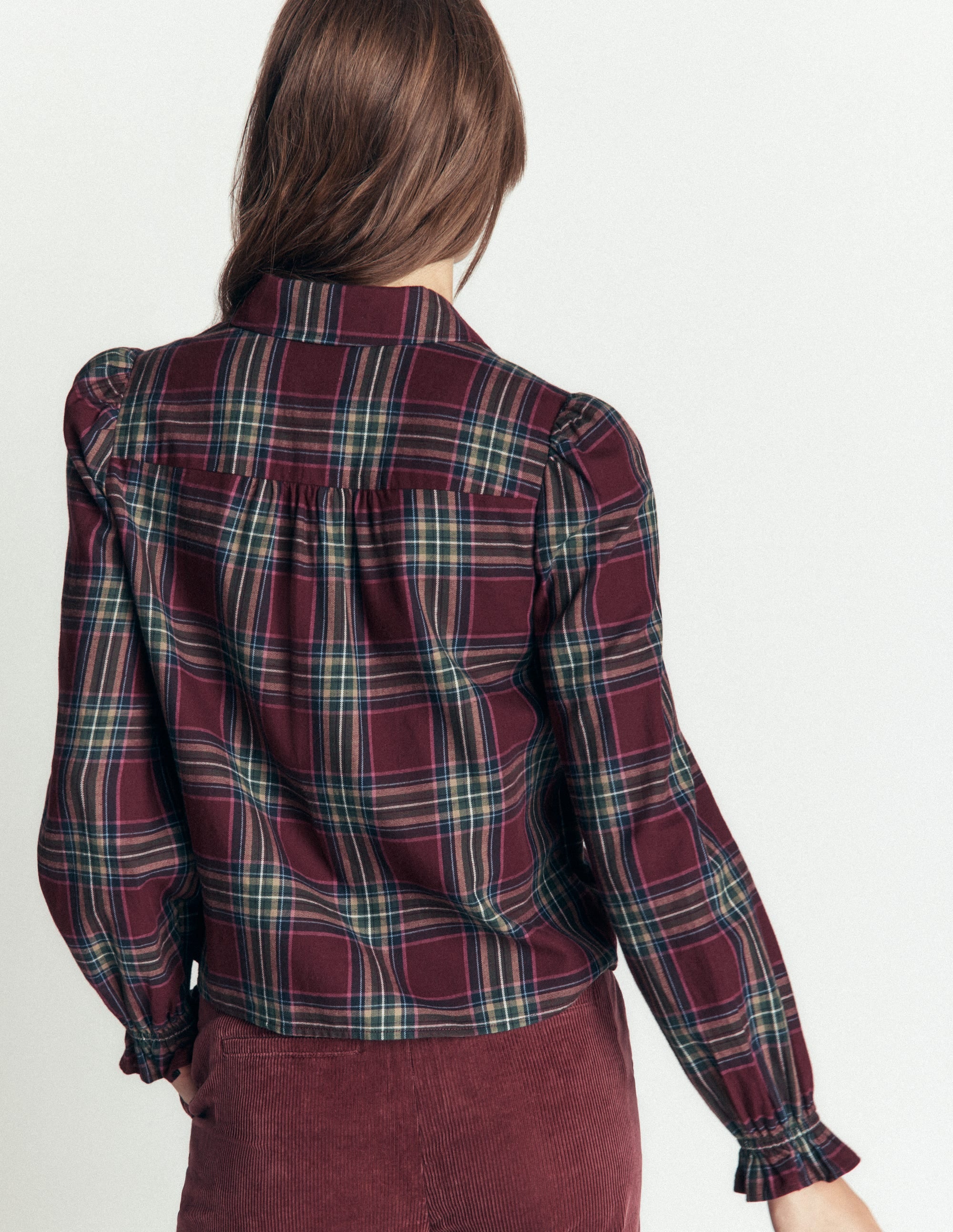 Violet Cotton Top-Maroon and Olive Check - Image 3