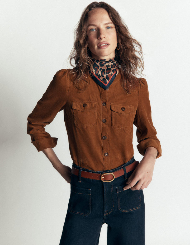 Thea Cord Shirt-Ginger