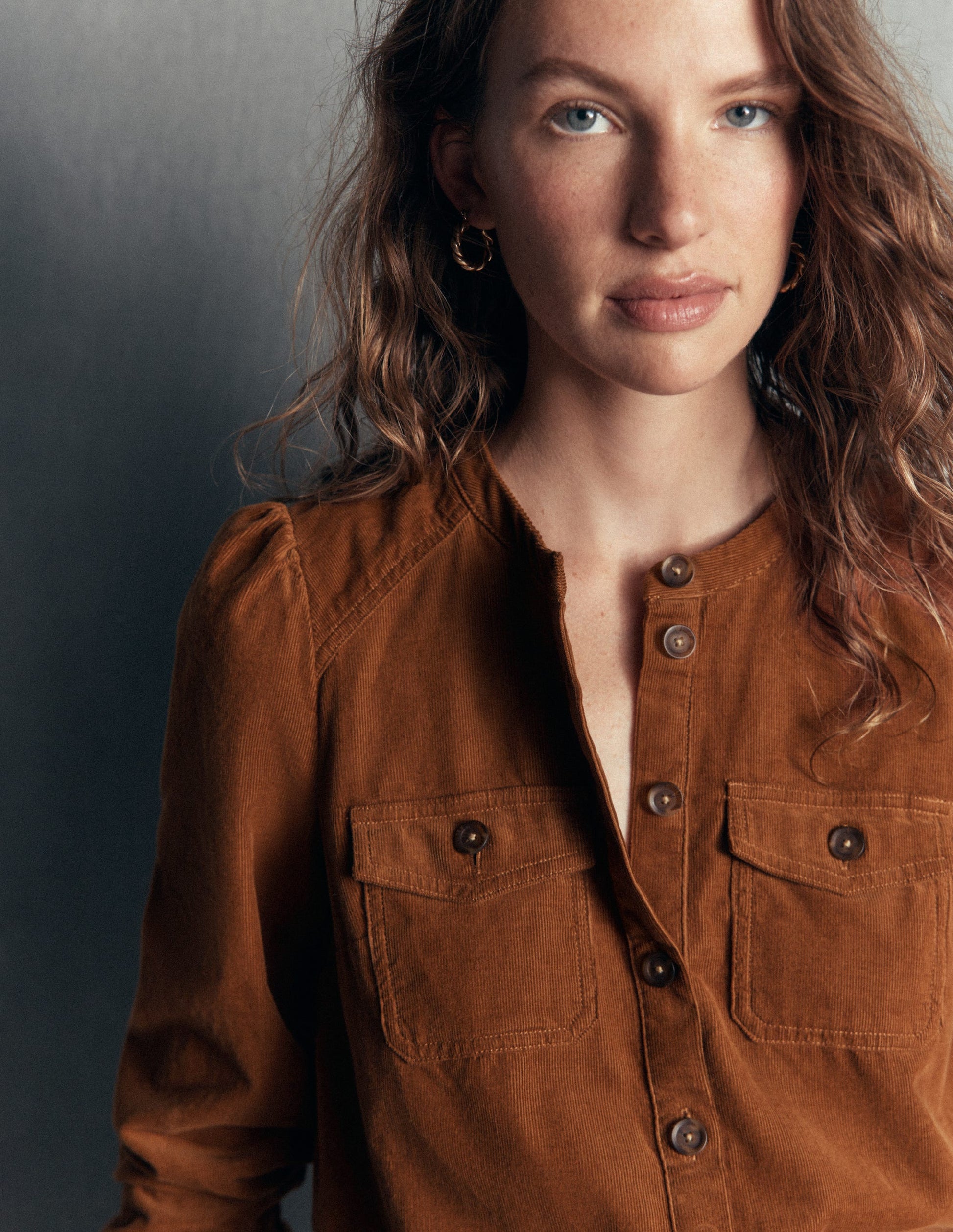 Thea Cord Shirt-Ginger-2