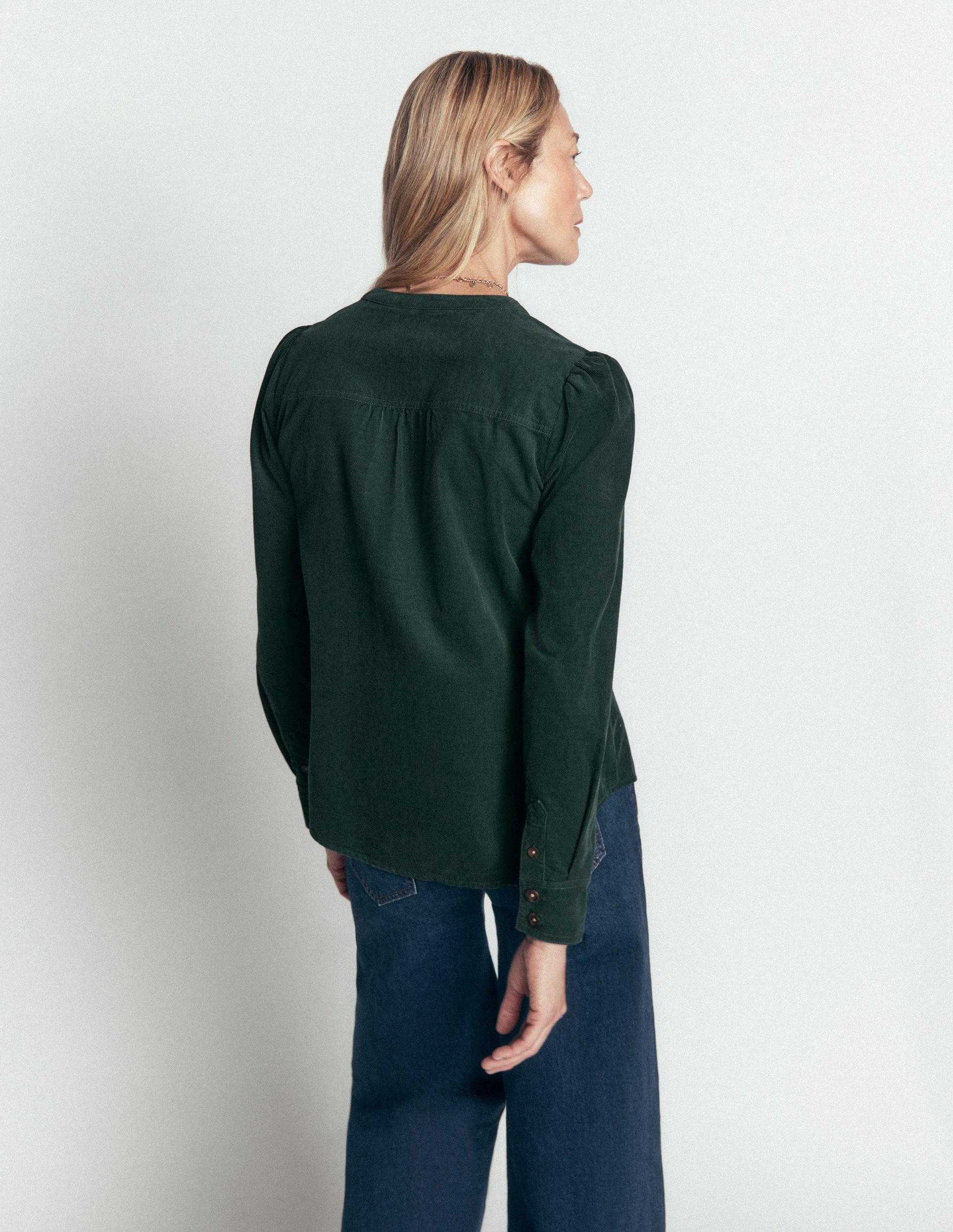 Thea Cord Shirt-Midnight Teal-3