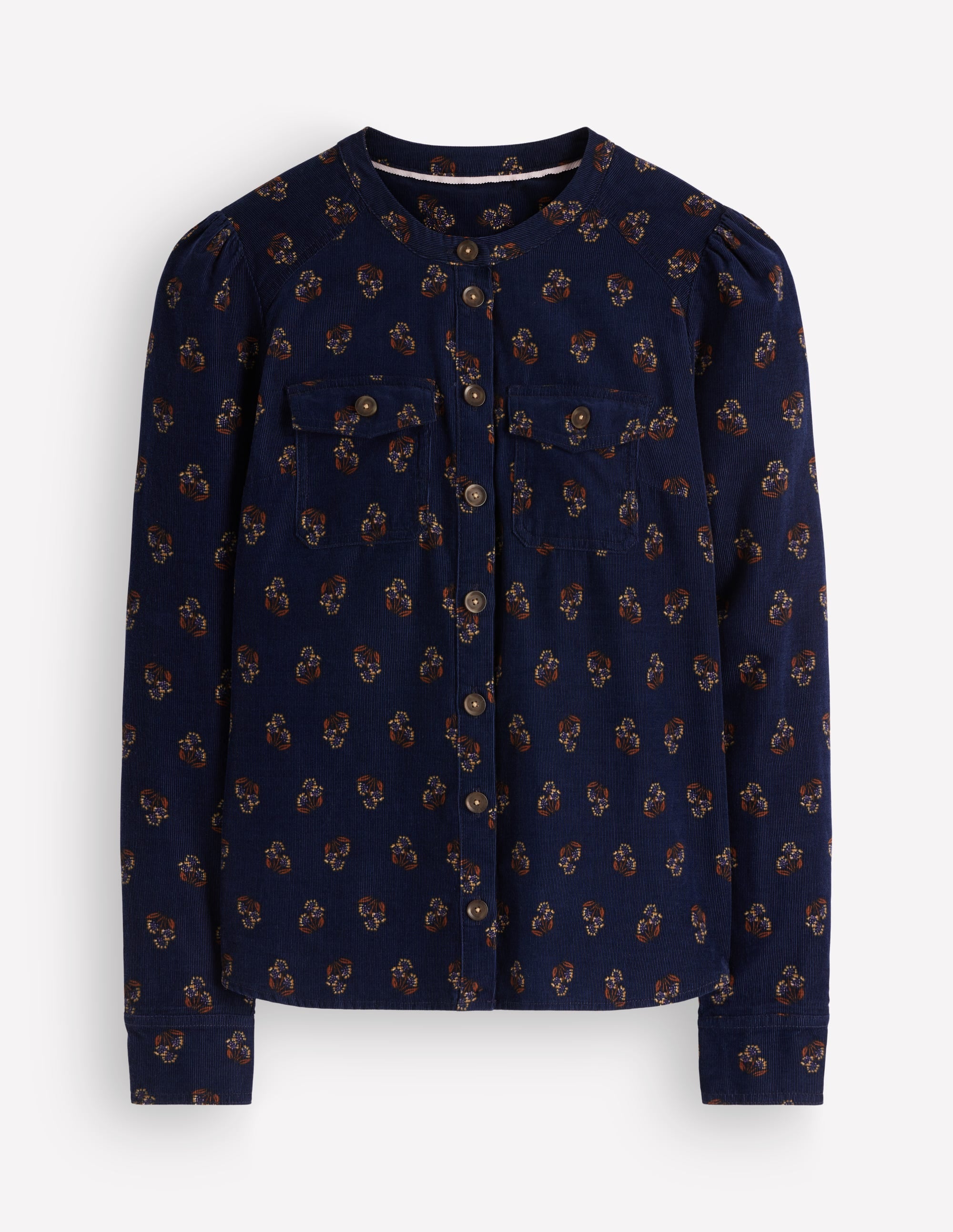 Thea Cord Shirt-French Navy, Ditsy Carnation - Image 5