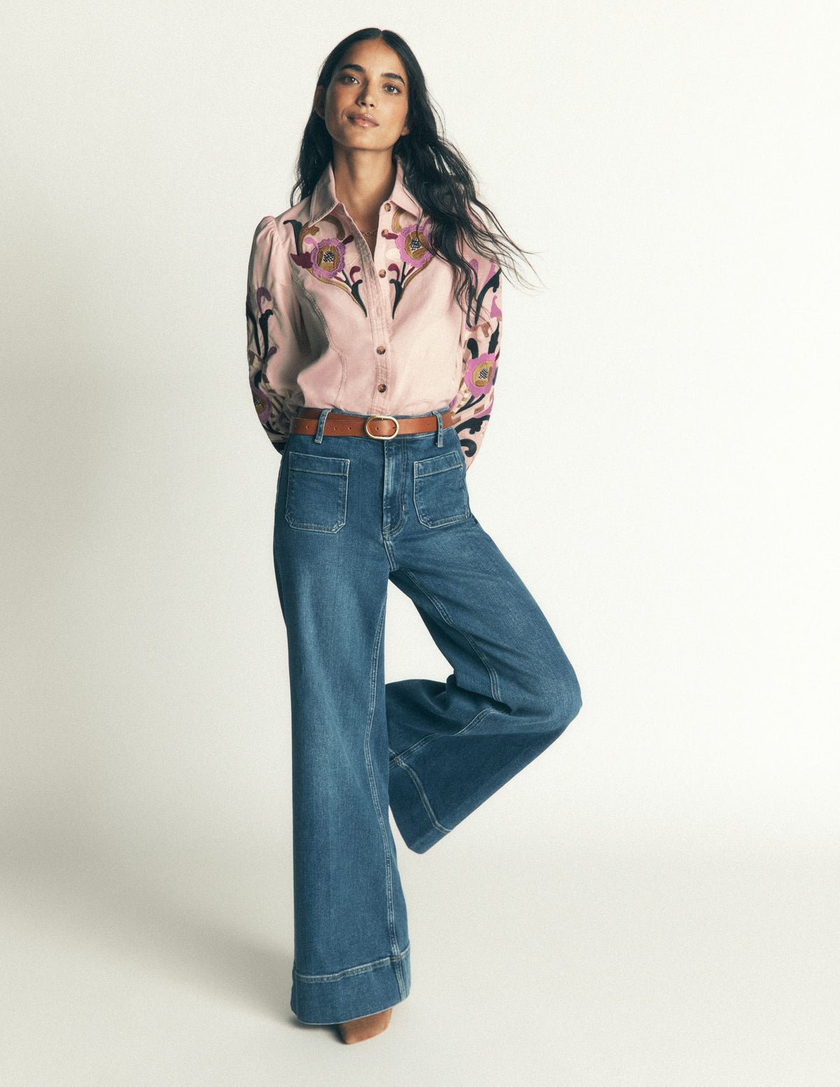 Sky Cord Shirt-Almond Milk, Embroidered-4