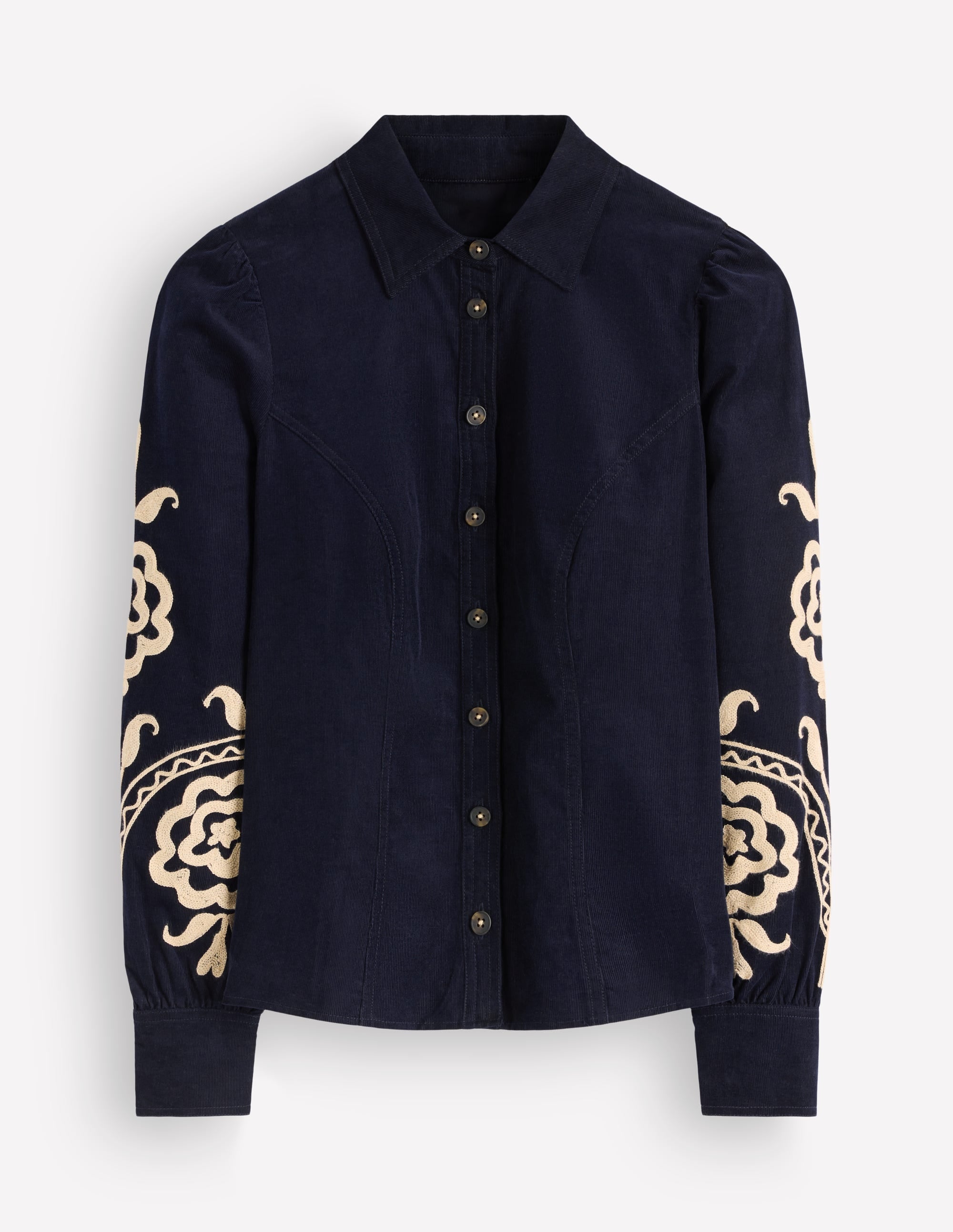 Sky Cord Shirt-Navy, Embroidered - Image 6