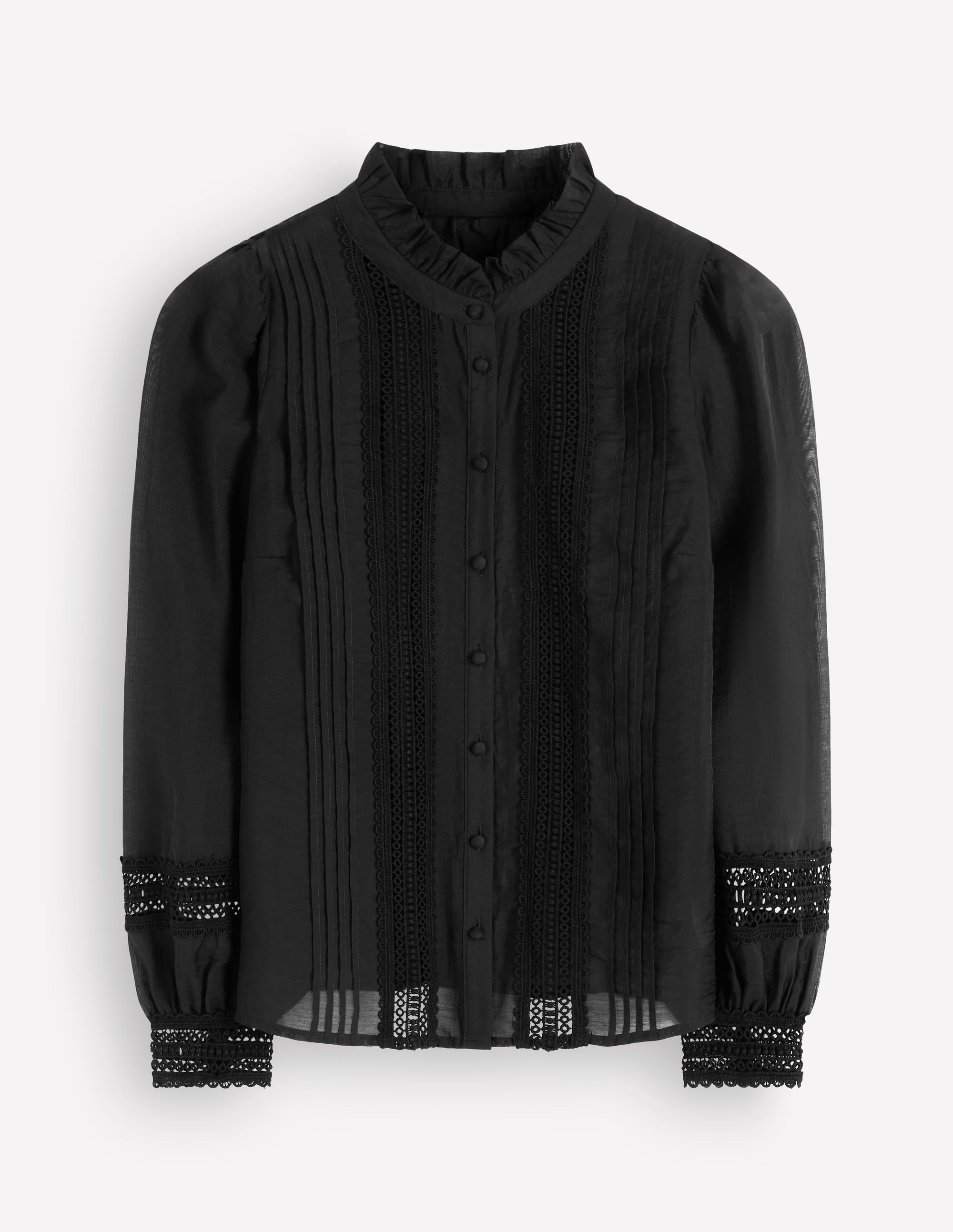 Lace Trim Top-Black - Image 6
