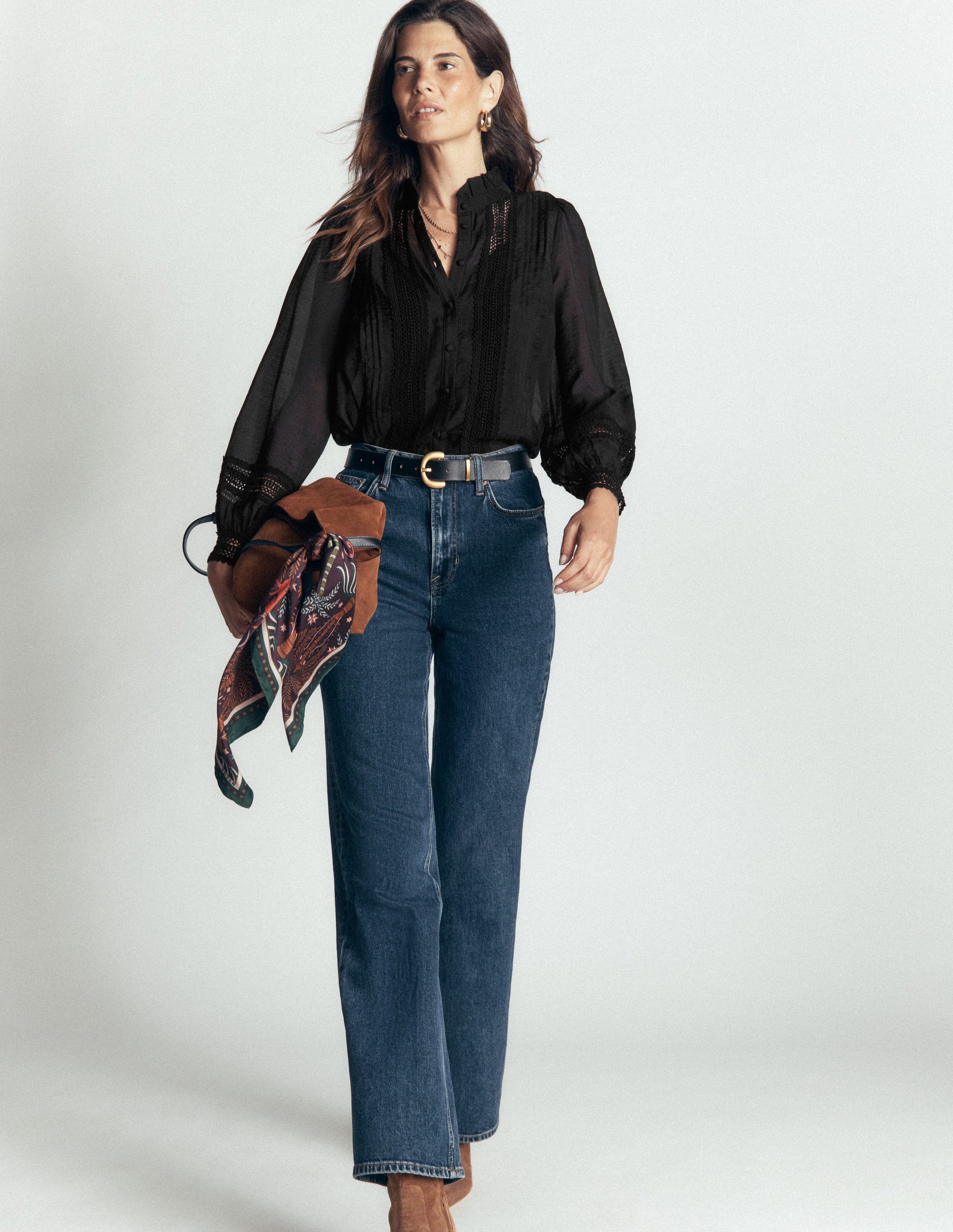 Lace Trim Top-Black-5