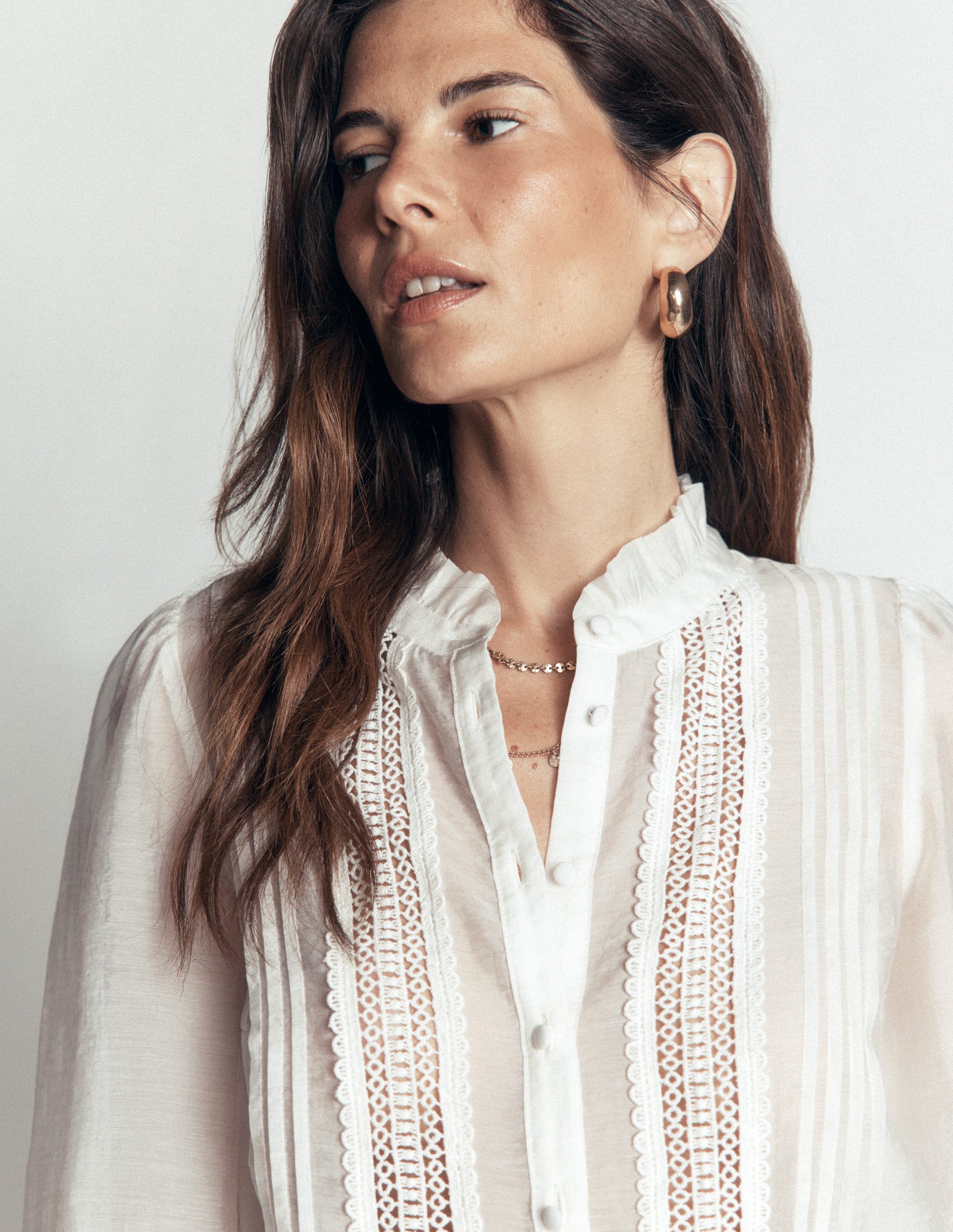 Lace Trim Top-Ivory-2