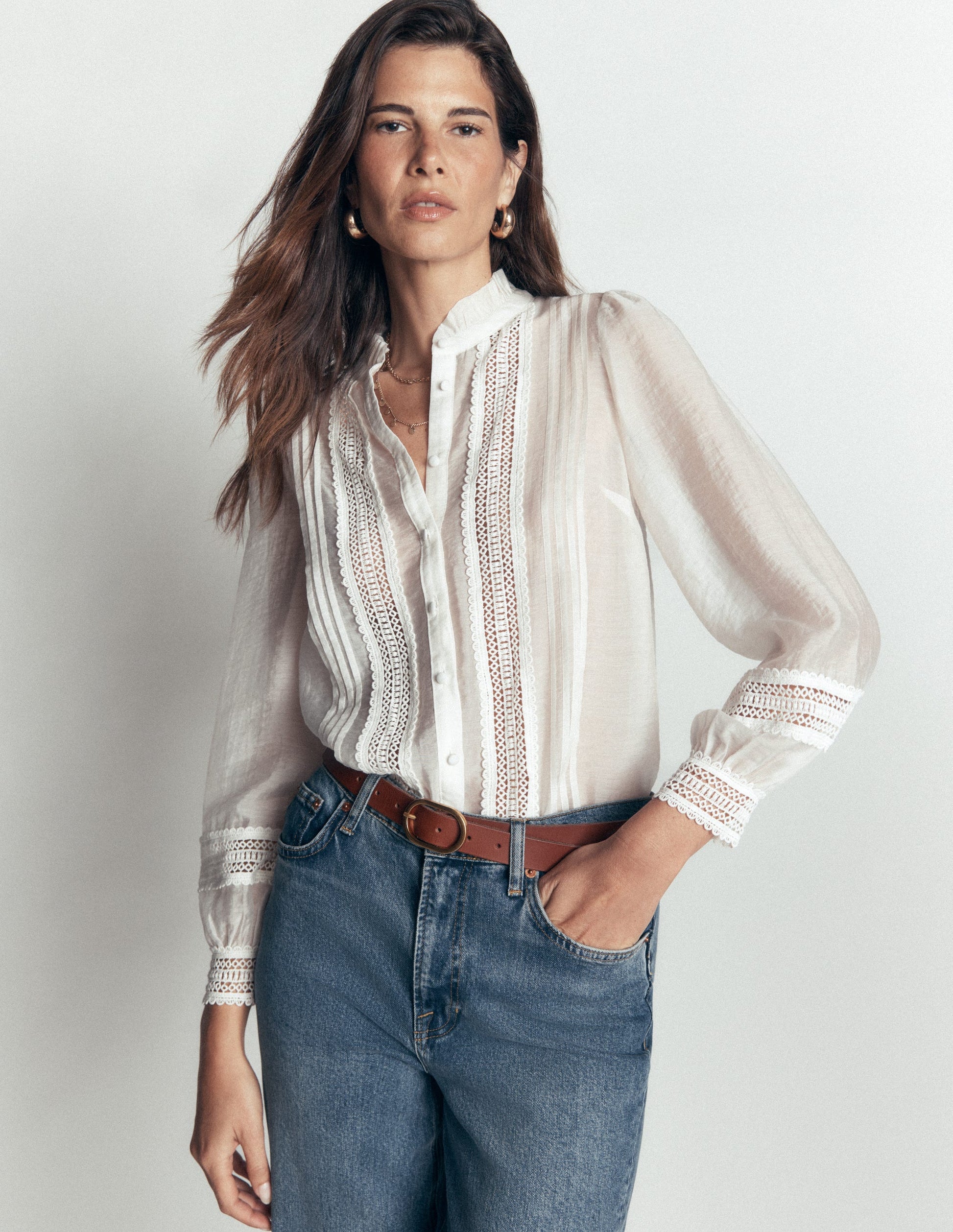 Lace Trim Top-Ivory-5