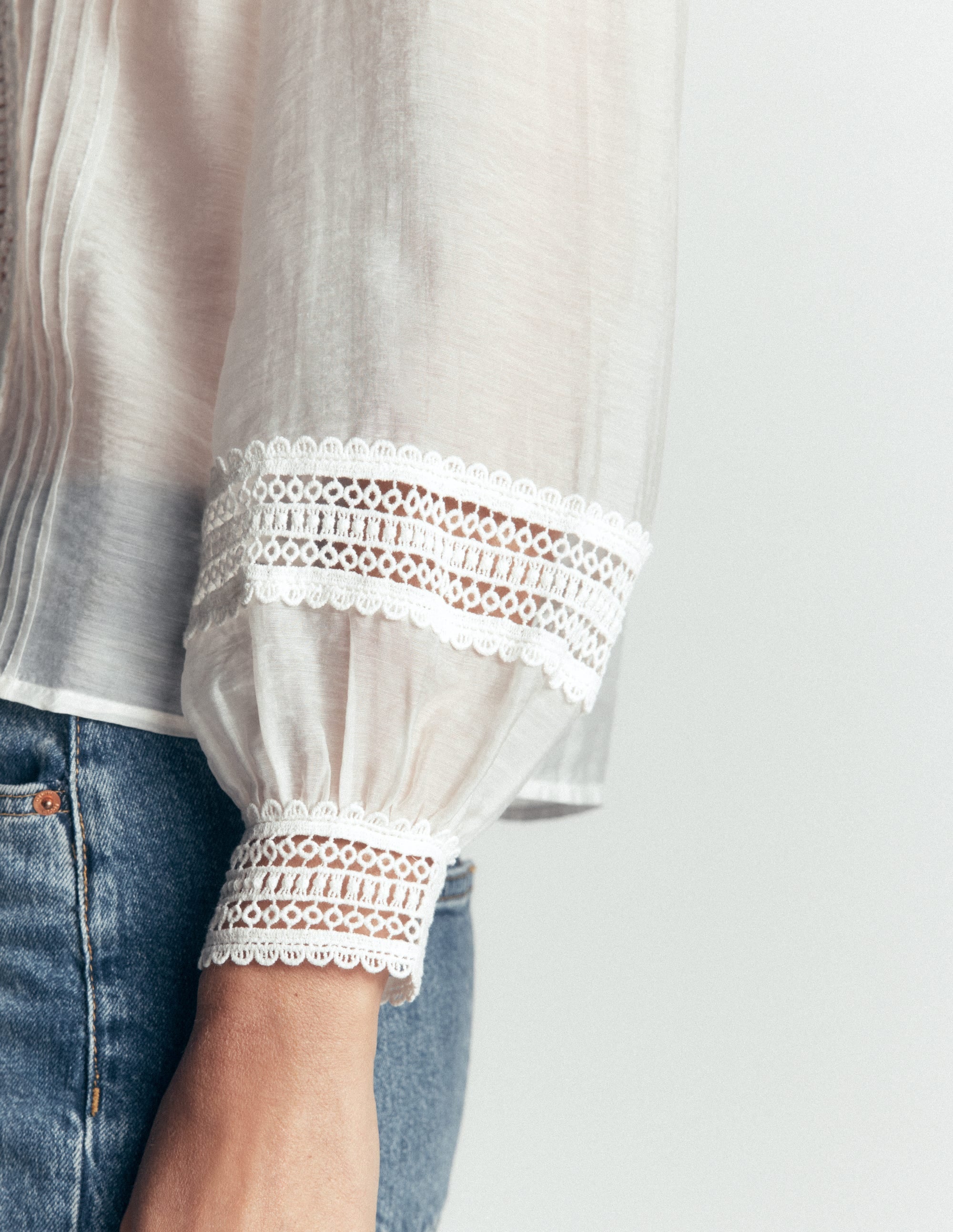 Lace Trim Top-Ivory - Image 6