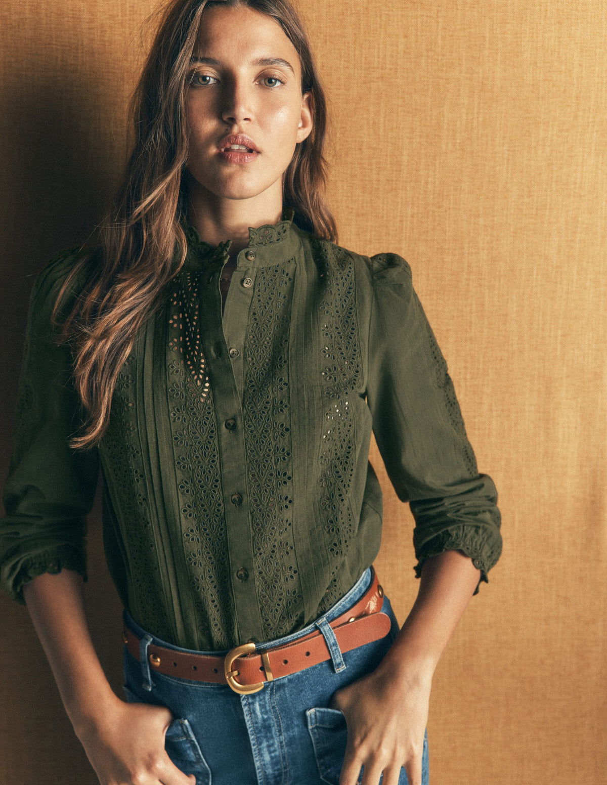 Broderie Cotton Top-Scarab - Image 5