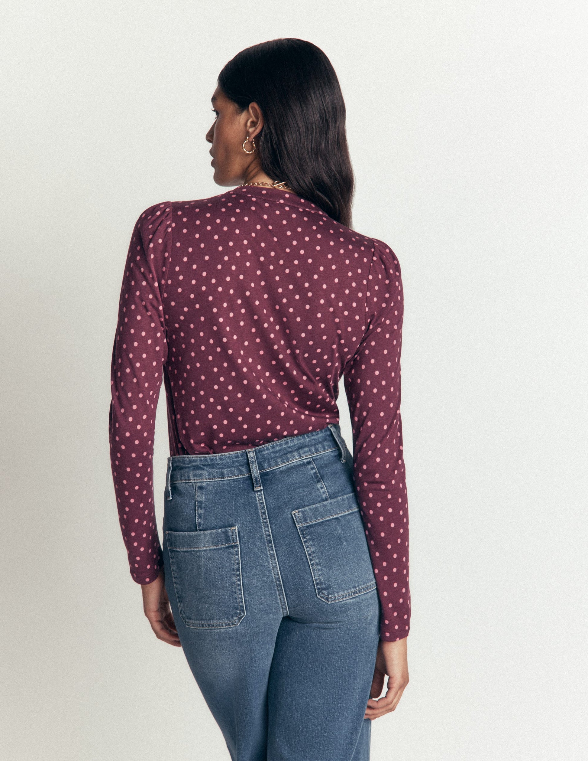 Supersoft Puff Sleeve Shirt-Winetasting, Painting Dot-3