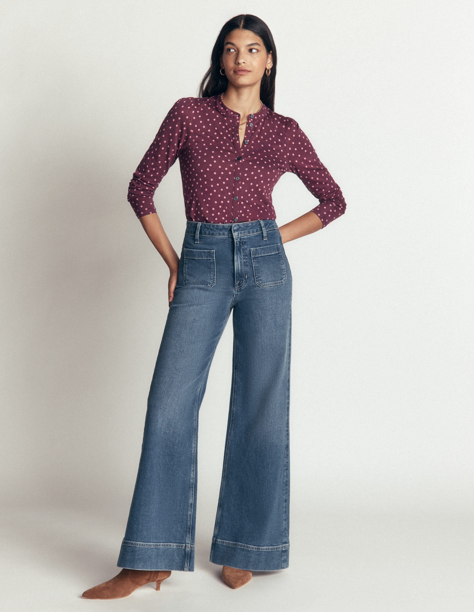 Supersoft Puff Sleeve Shirt-Winetasting, Painting Dot - Image 4