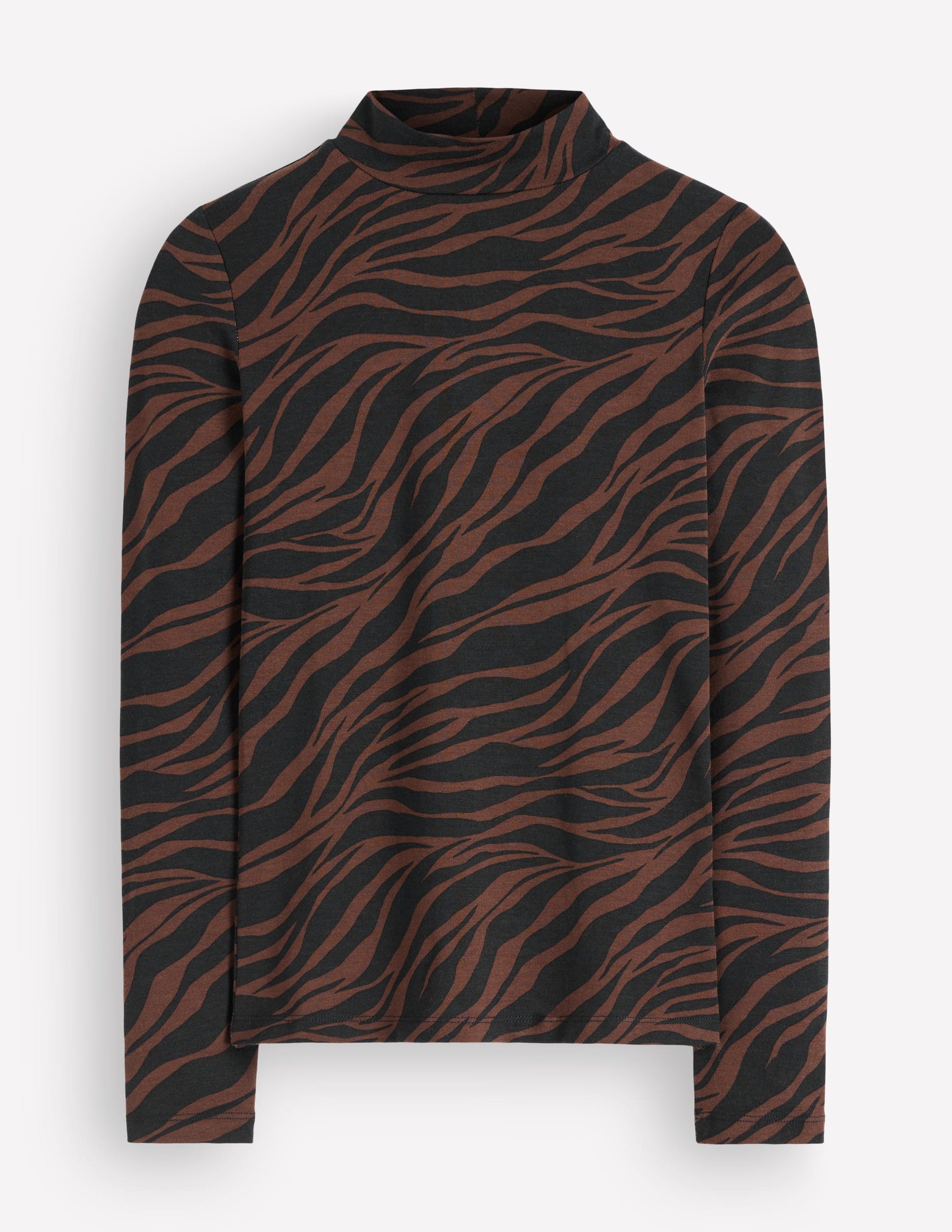 High Neck Long Sleeve-Potting Soil, Zebra Swirl-5