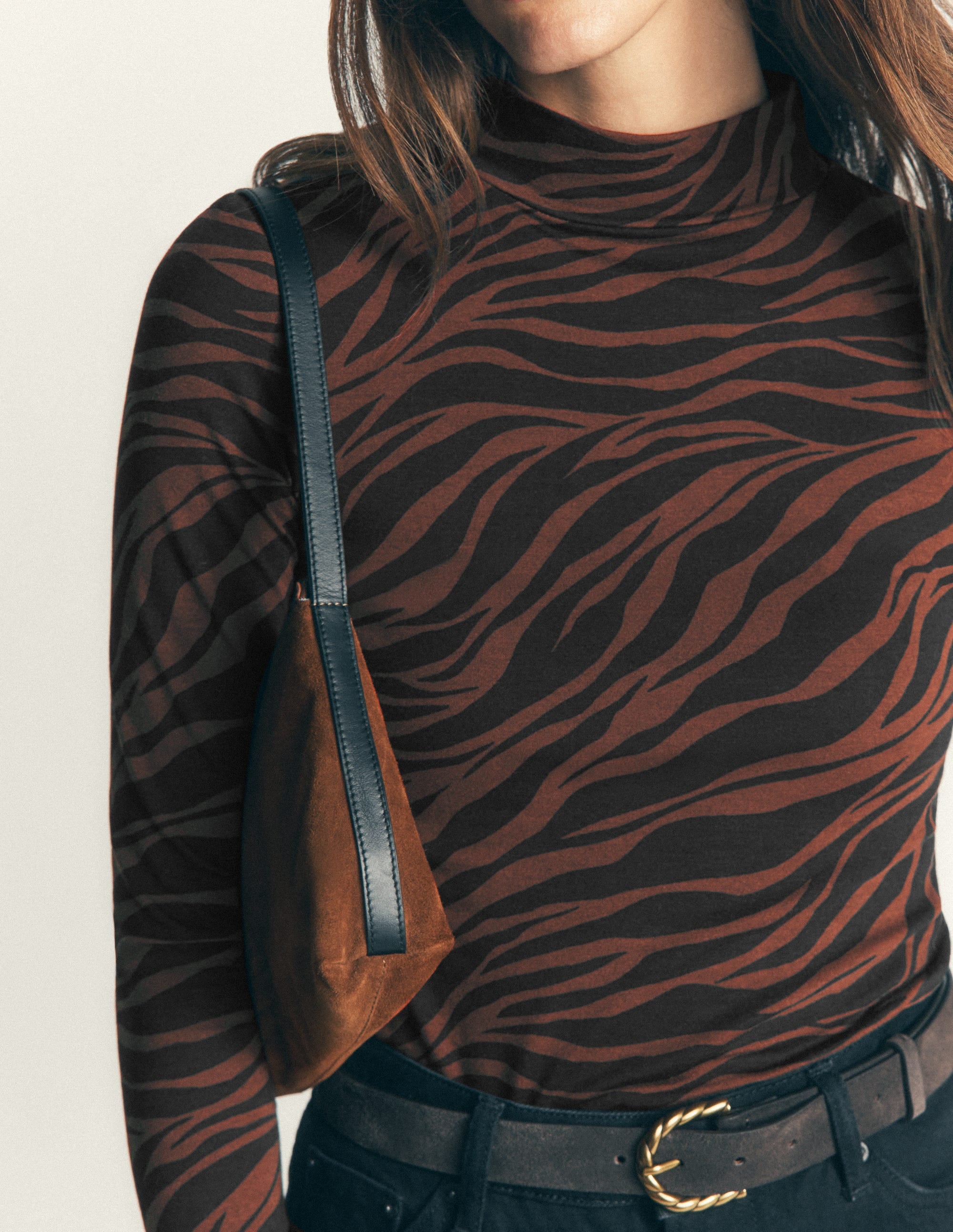 High Neck Long Sleeve-Potting Soil, Zebra Swirl - Image 2