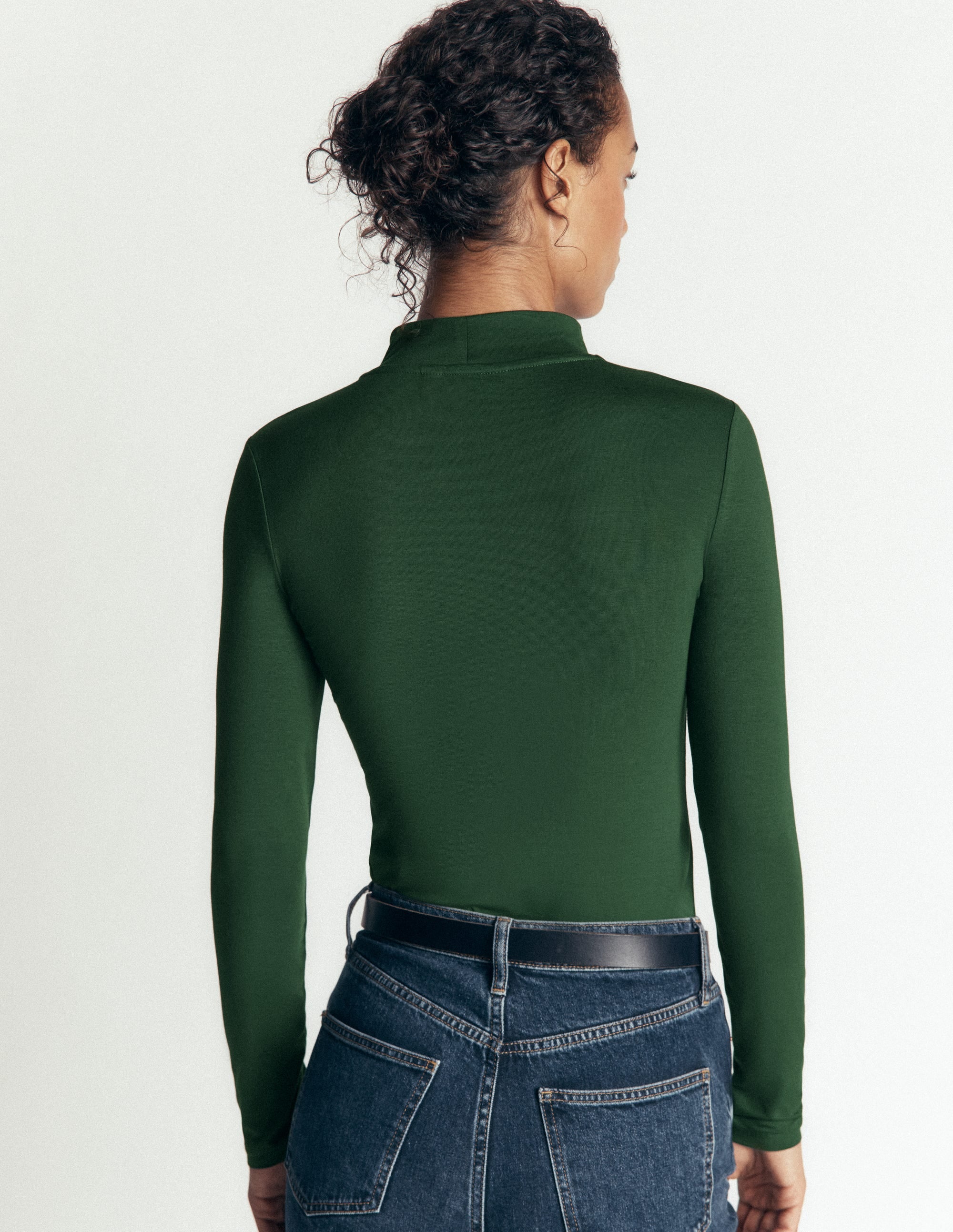High Neck Long Sleeve-Dark Green - Image 3