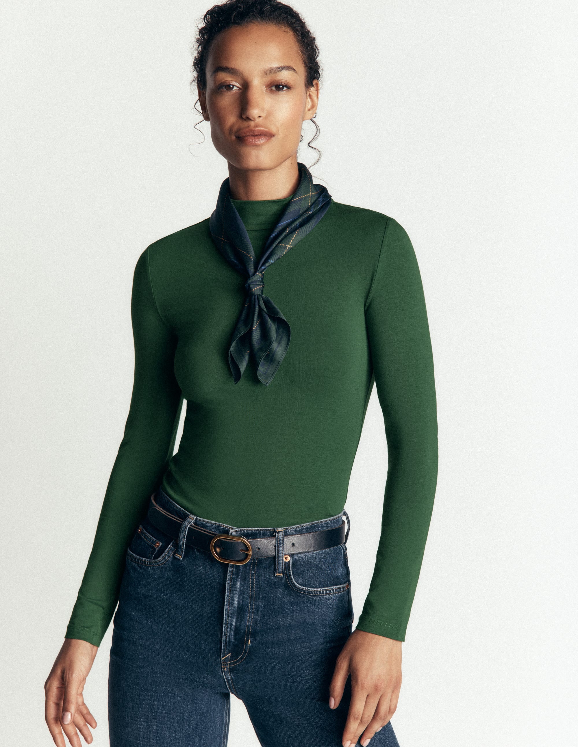 High Neck Long Sleeve-Dark Green - Image 4