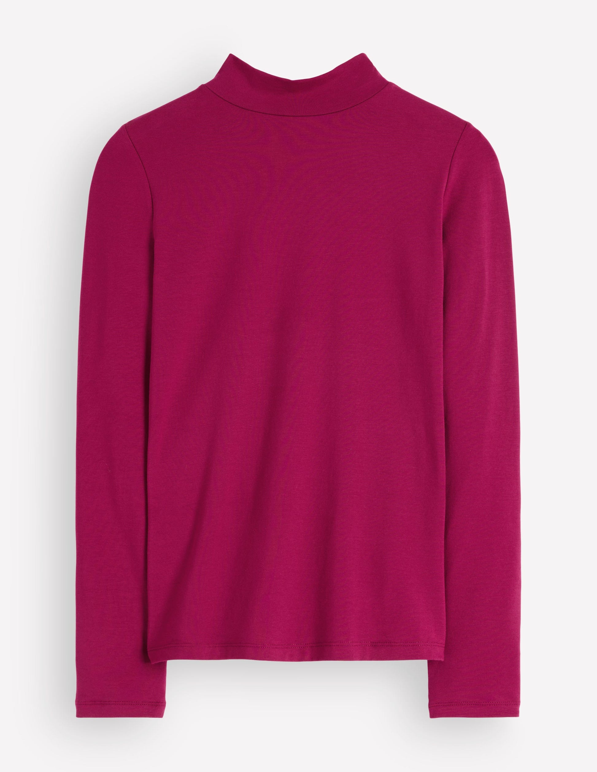 High Neck Long Sleeve-Beet Red-5