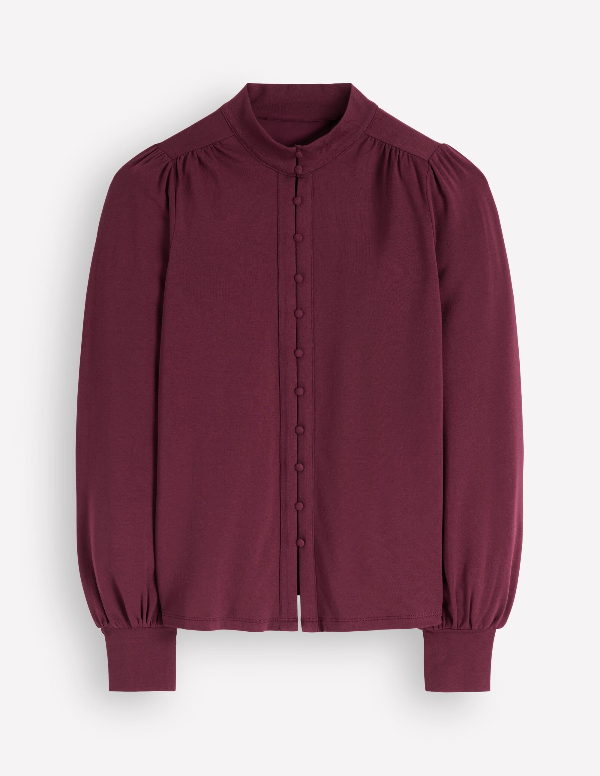Deep Cuff Half Placket Blouse-Deep Wisteria - Image 6