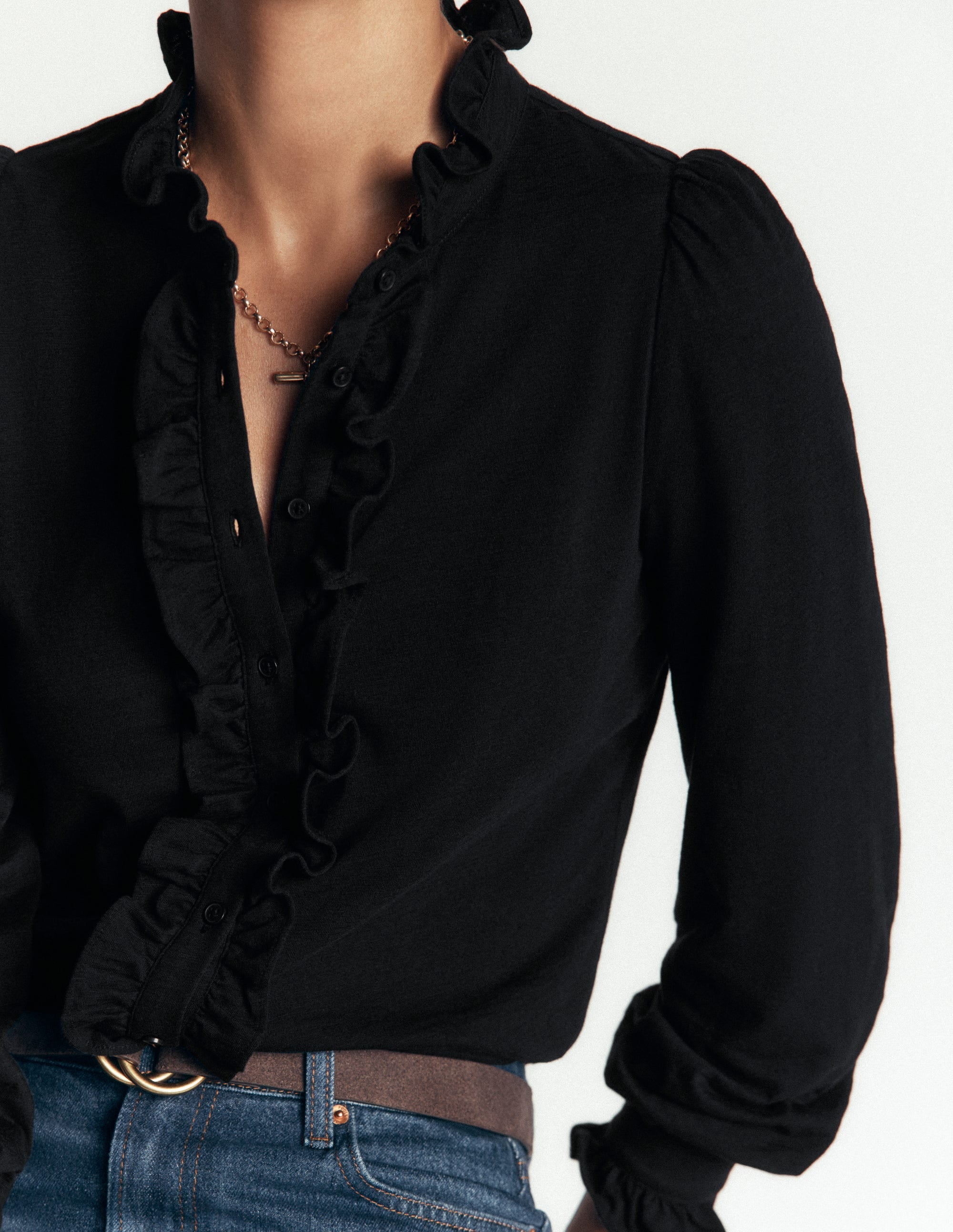 Mega Frill Blouse-Black - Image 2