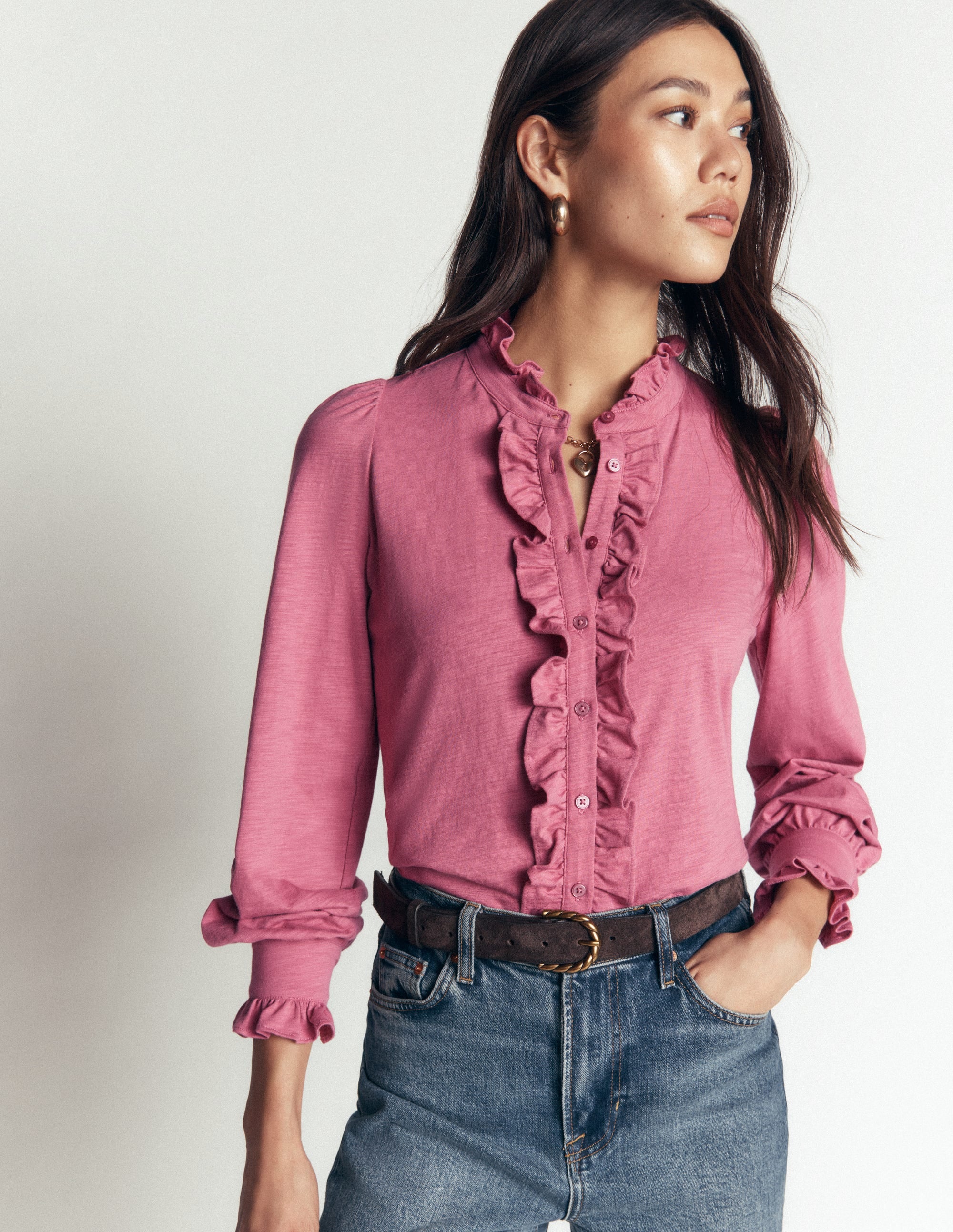 Mega Frill Blouse-Pink Heather - Image 4