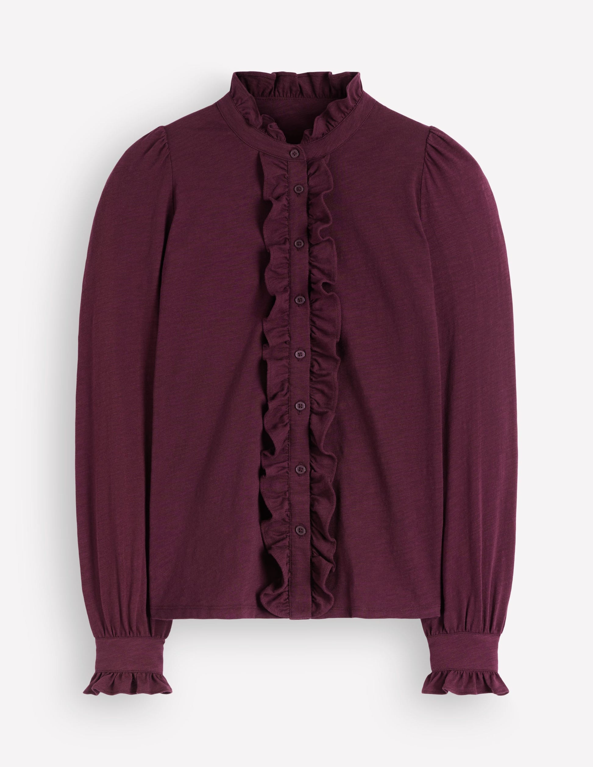 Mega Frill Blouse-Dark Cherry-5