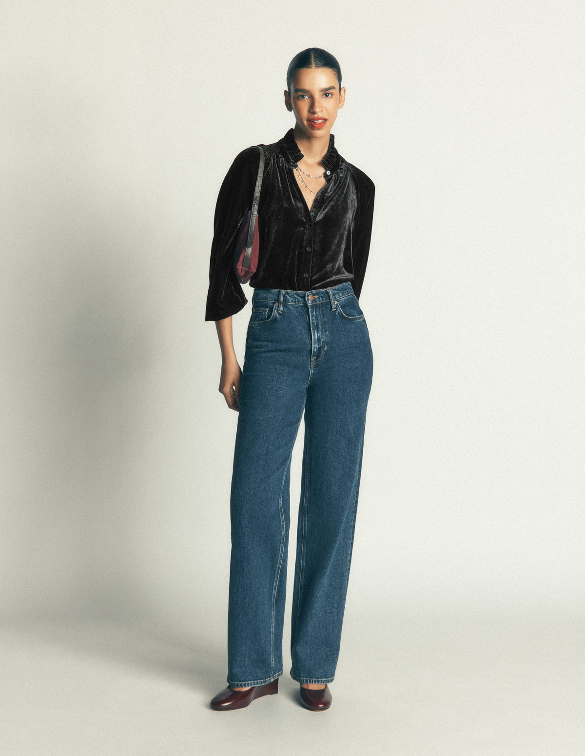 Erica Frill Velvet Top-Teal Ocean - Image 4
